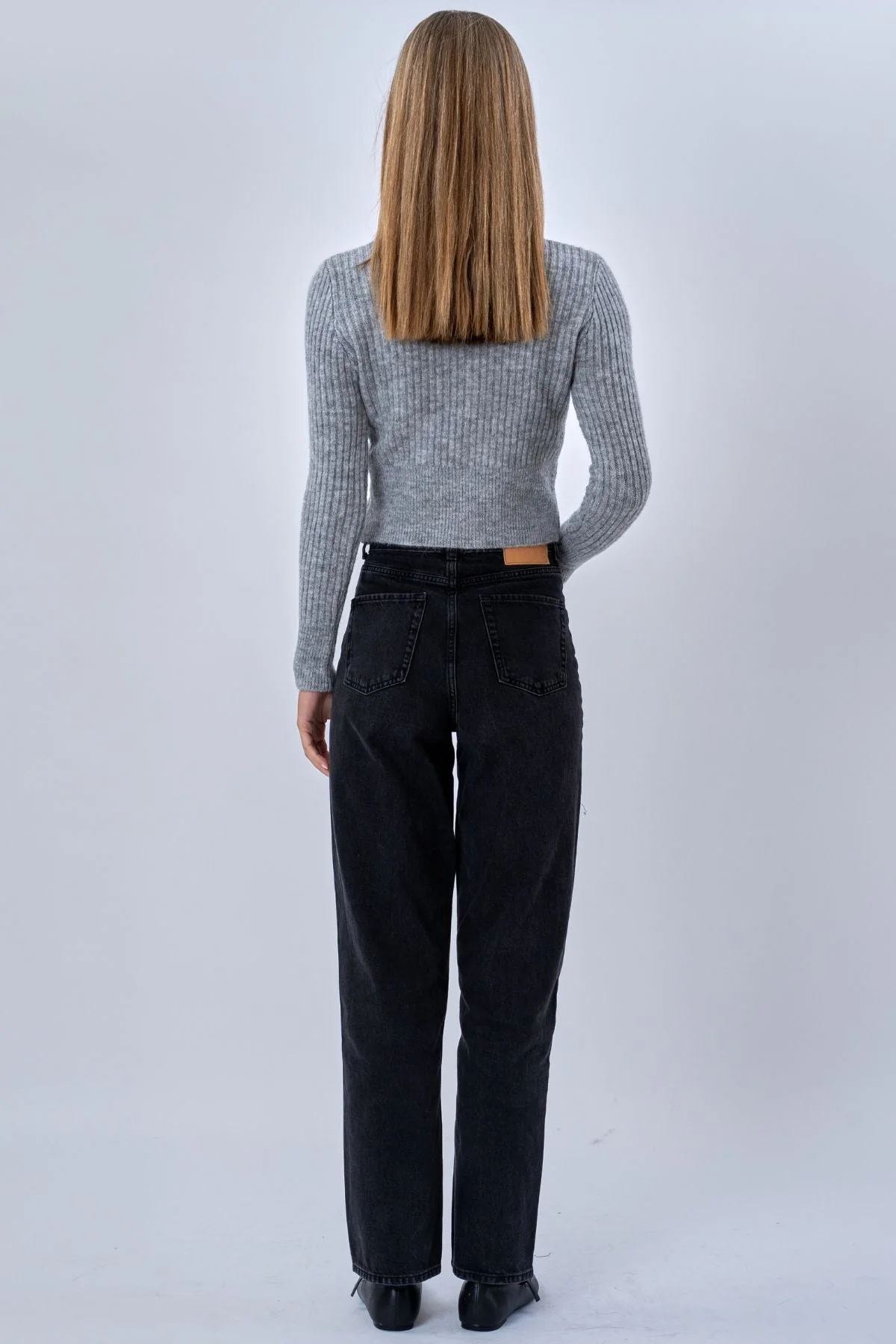 Nova Krawattenbluse gestrickt – Grau - Image 3
