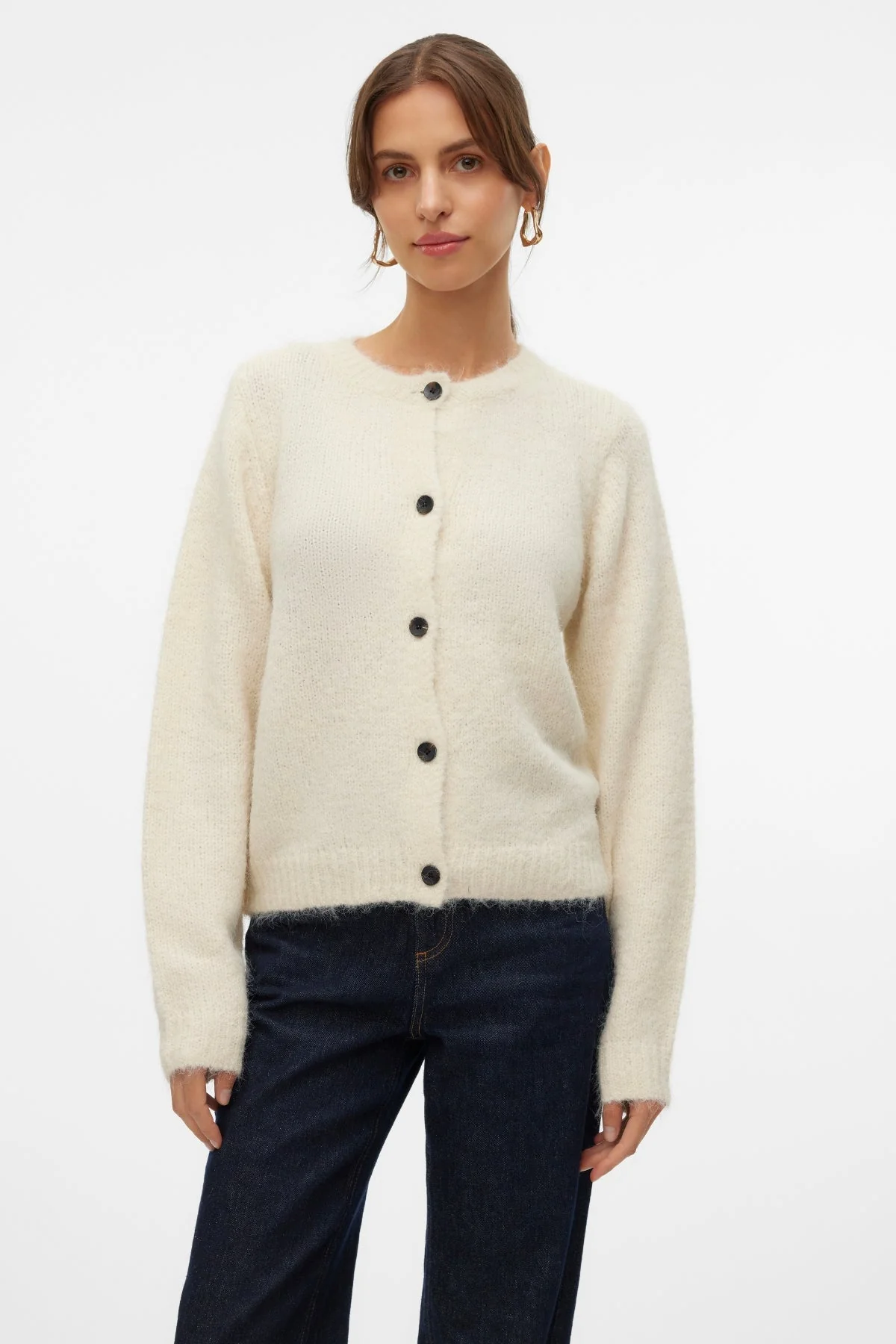 Novah Cardigan mit O-Ausschnitt und Knöpfen – Birke - Image 4