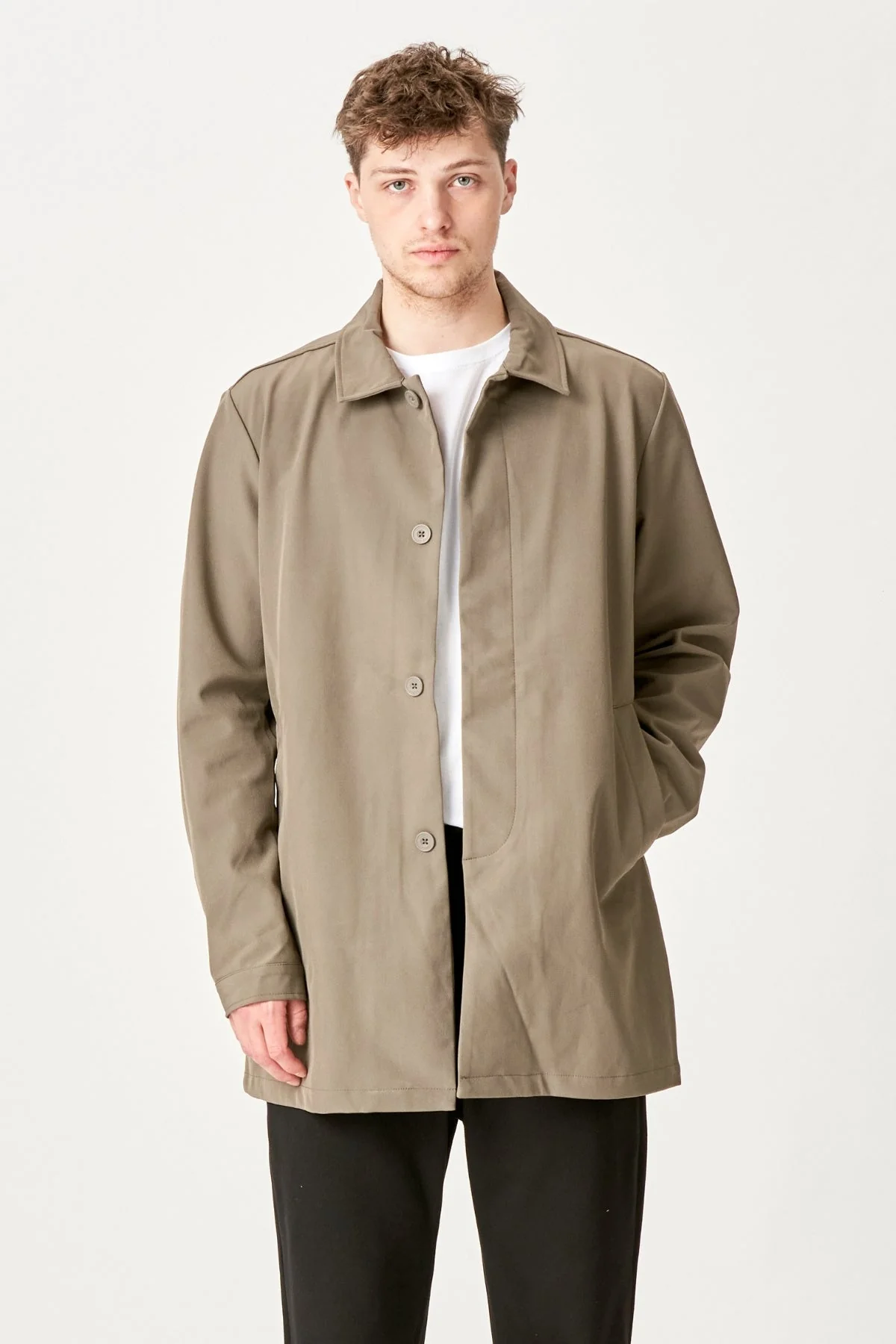 Oakland -Mantel - dunkle Olive
