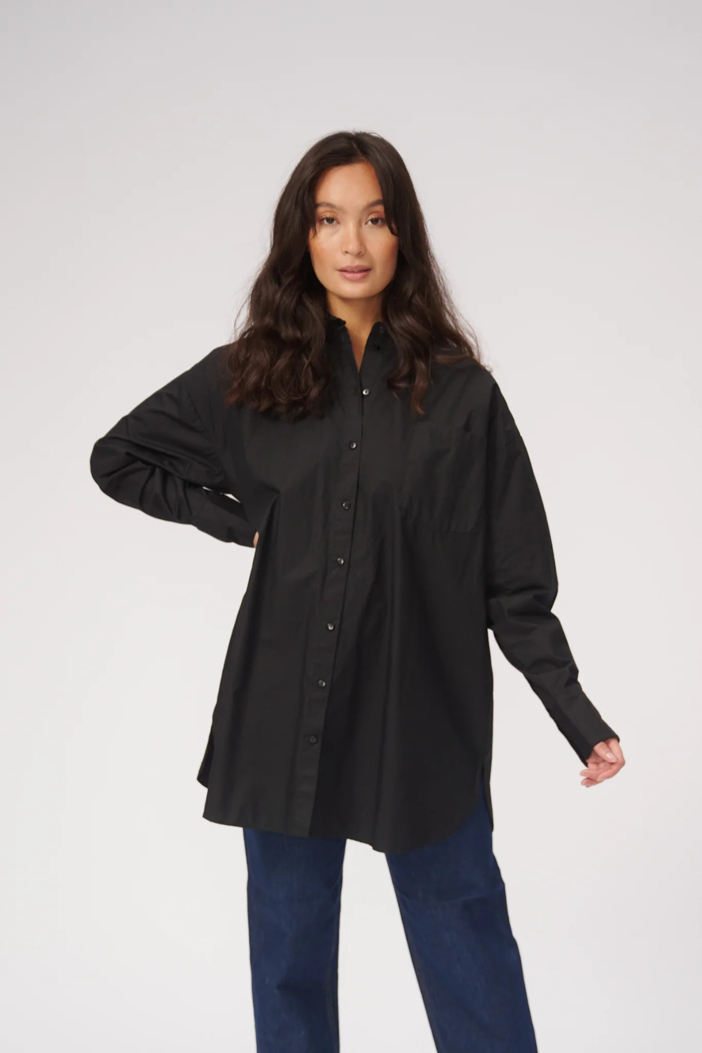 Oversized Hemd - schwarz - Image 4