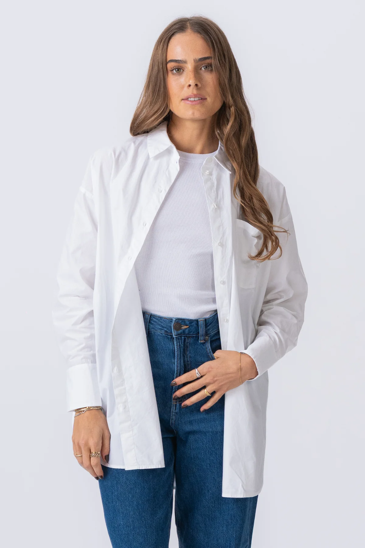 Oversized Hemd - weiß