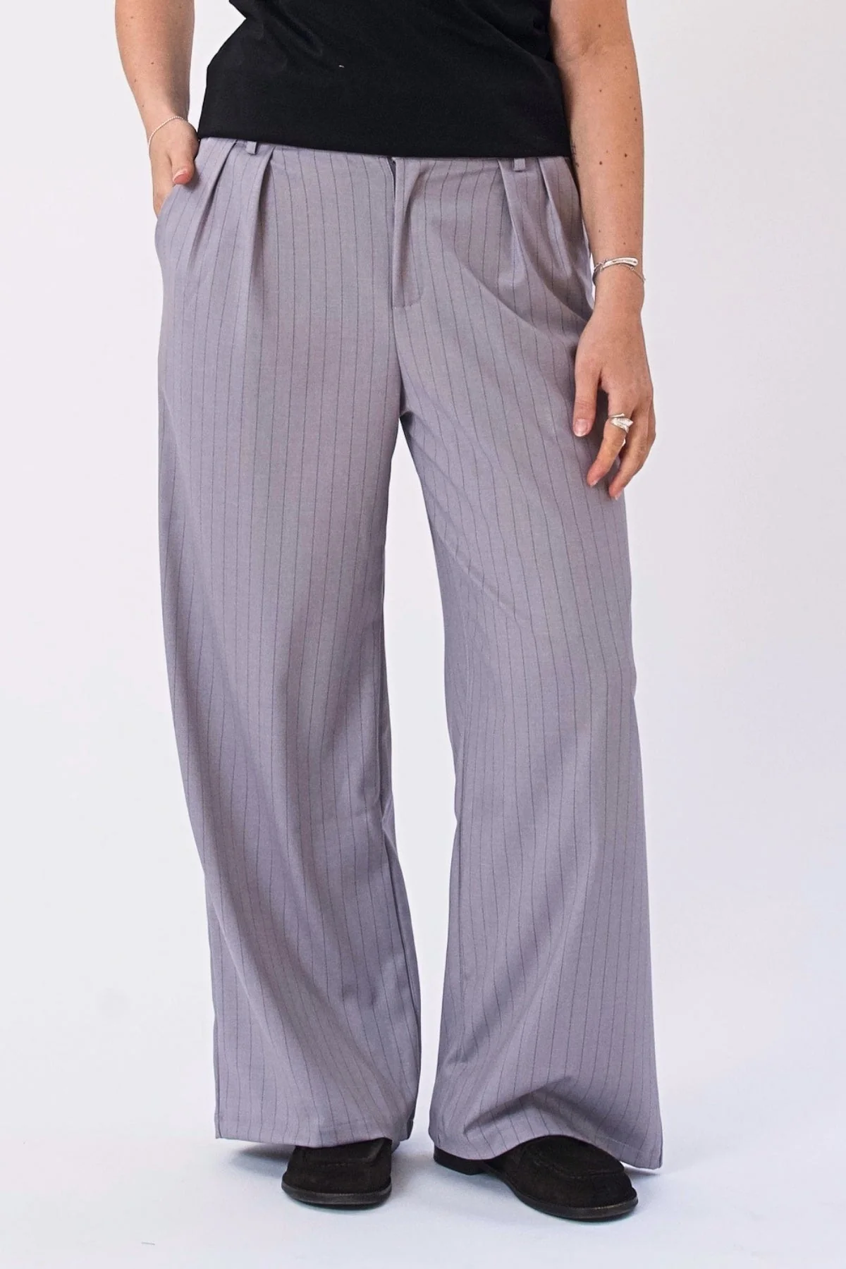 Paloma Nadelstreifen Pants - Taupe