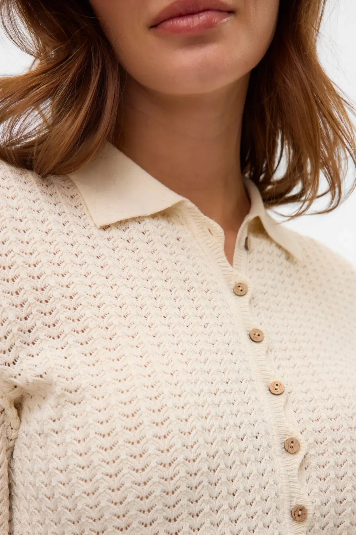 Panama 2/4-Strickjacke – Birke - Image 3