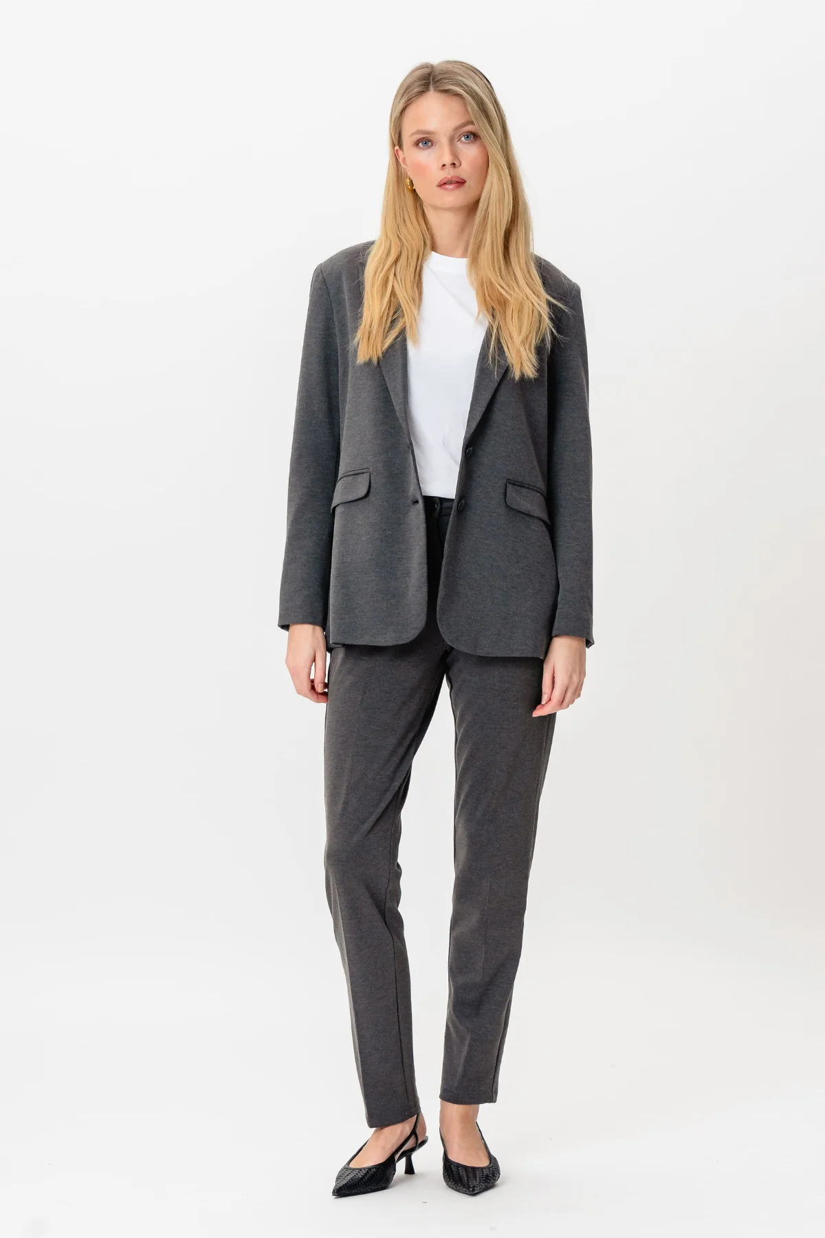 Klassischer Blazer – Dunkelgrau - Image 6