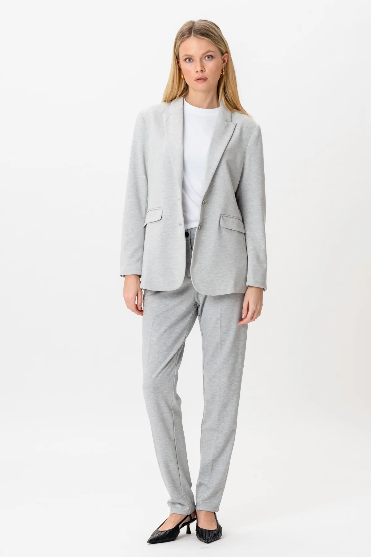 Blazer mit klassischer Passform – Hellgrau - Image 6
