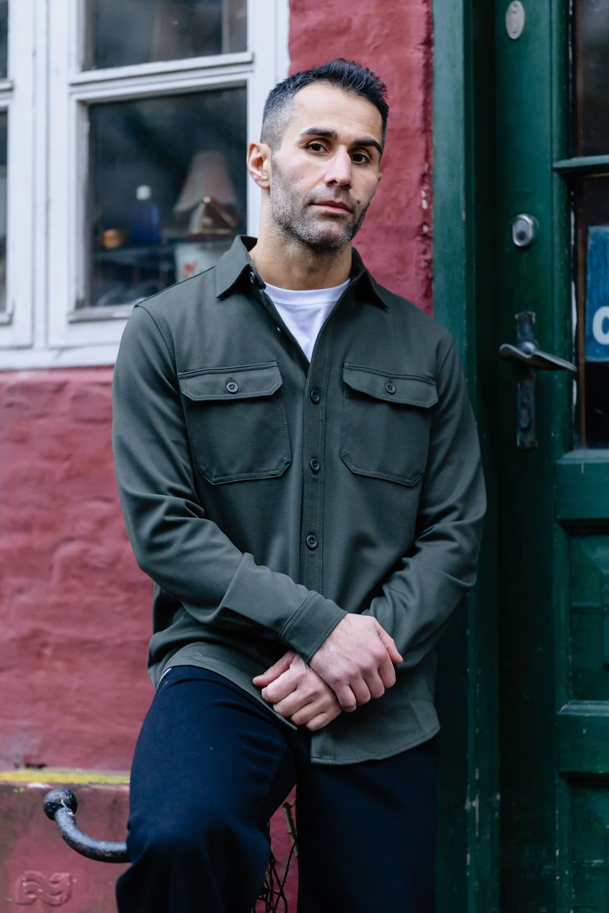 Performance Regular Overshirt - dunkle Olive - Image 3