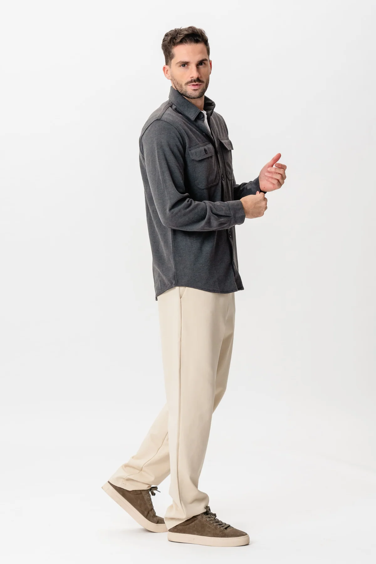 Performance Regular Overshirt - Holzkohle - Image 5