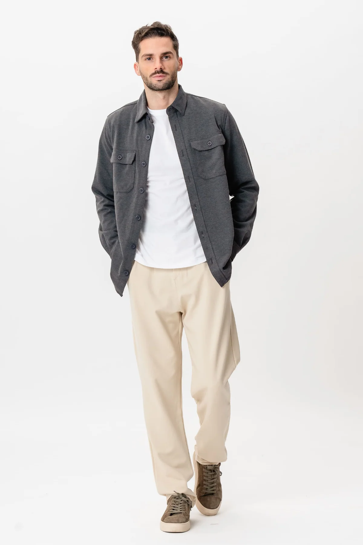 Performance Regular Overshirt - Holzkohle - Image 6