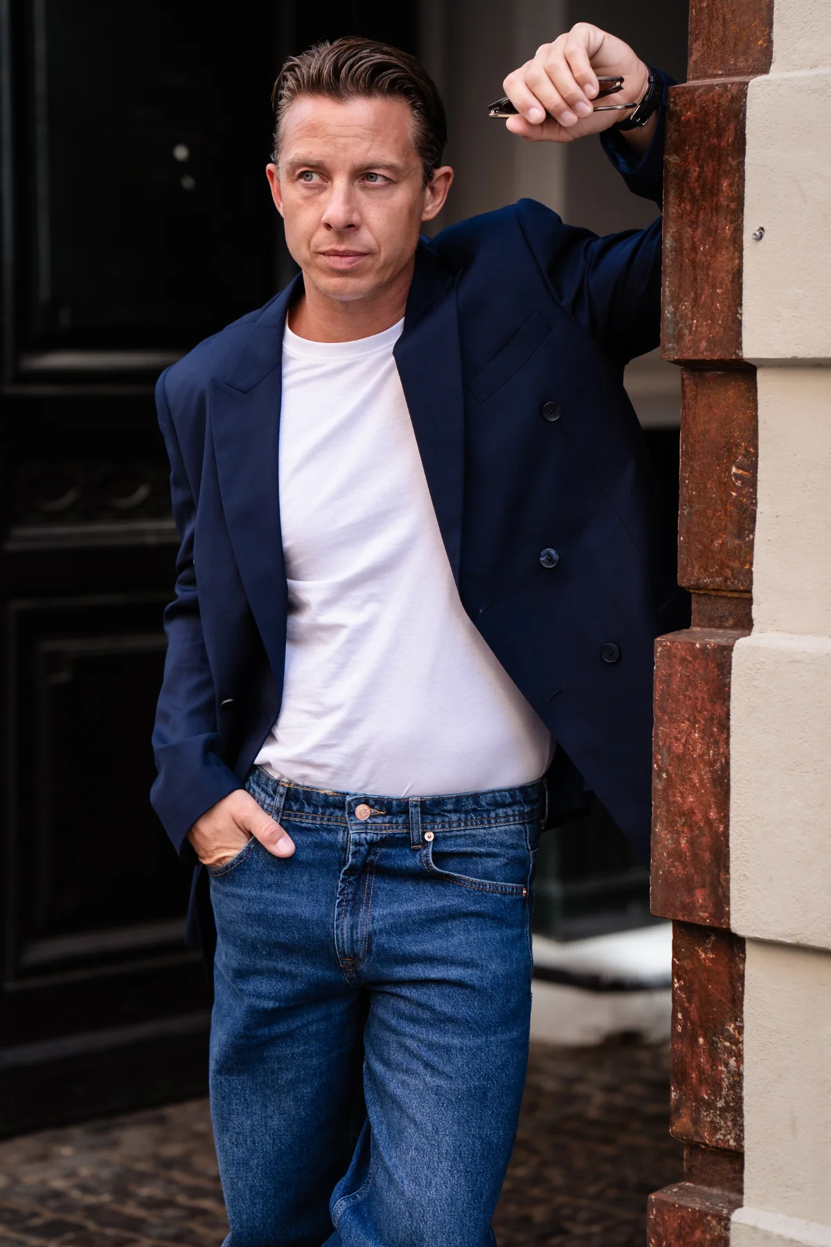 Premium Double Breasted Blazer - Marine - Image 4
