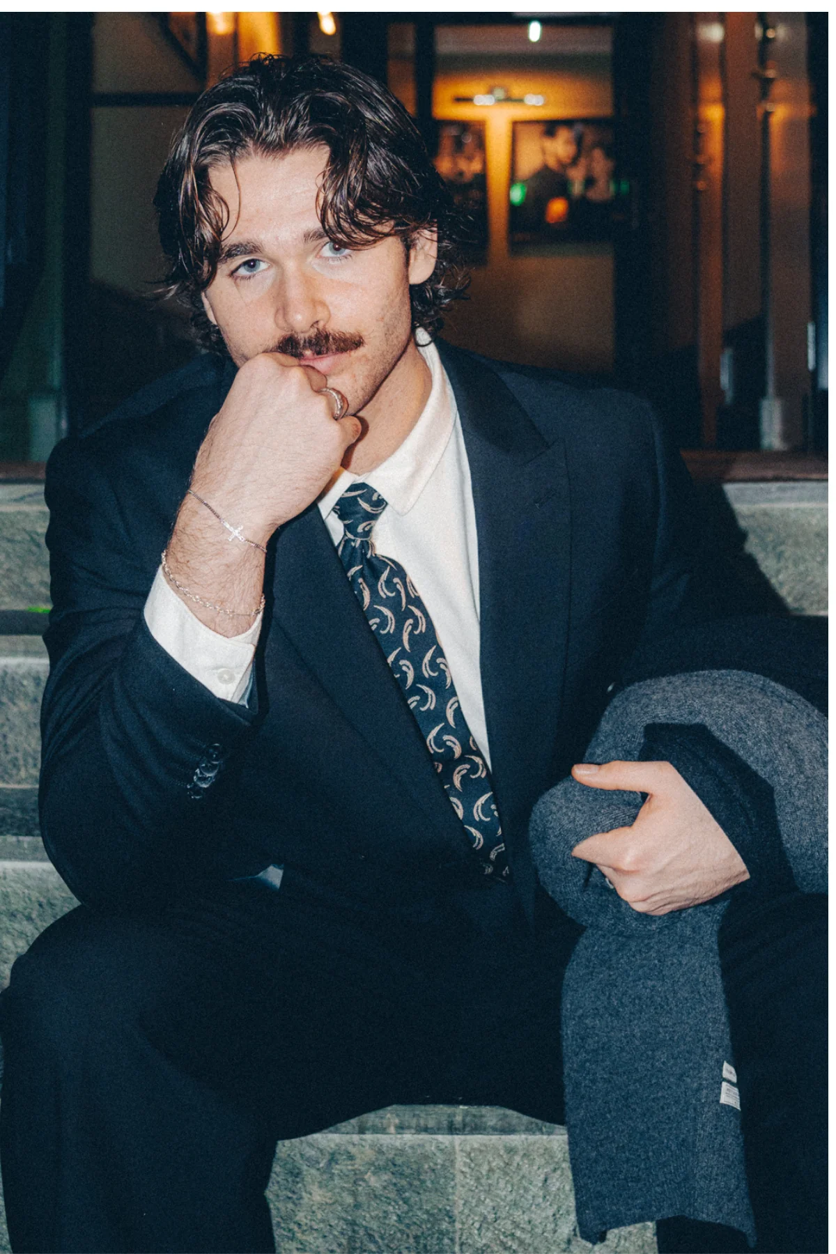 Premium Double Breasted Blazer - Schwarz - Image 3