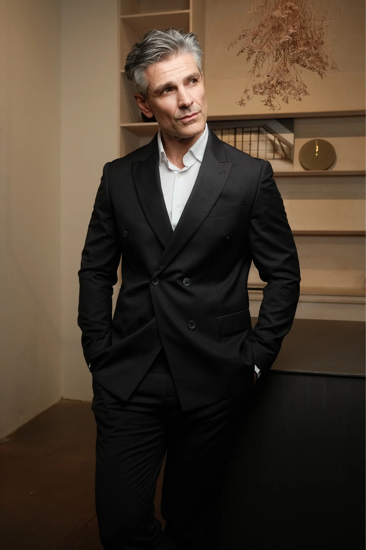 Premium Double Breasted Blazer - Schwarz - Image 4
