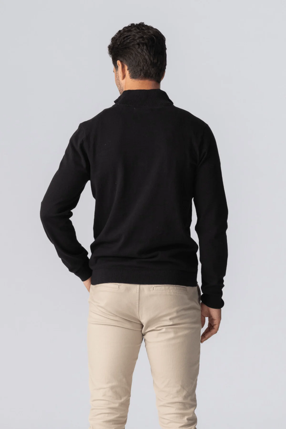 Pullover halb Reißverschluss - Schwarz - Image 6