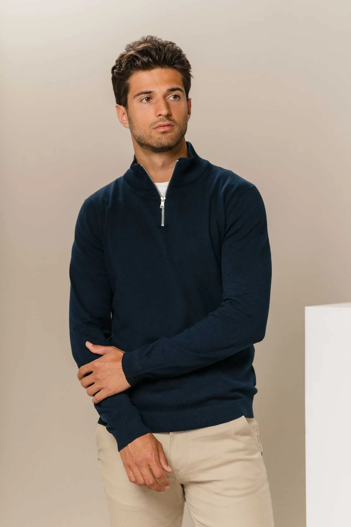 Pullover Halb Zip - Marine - Image 3