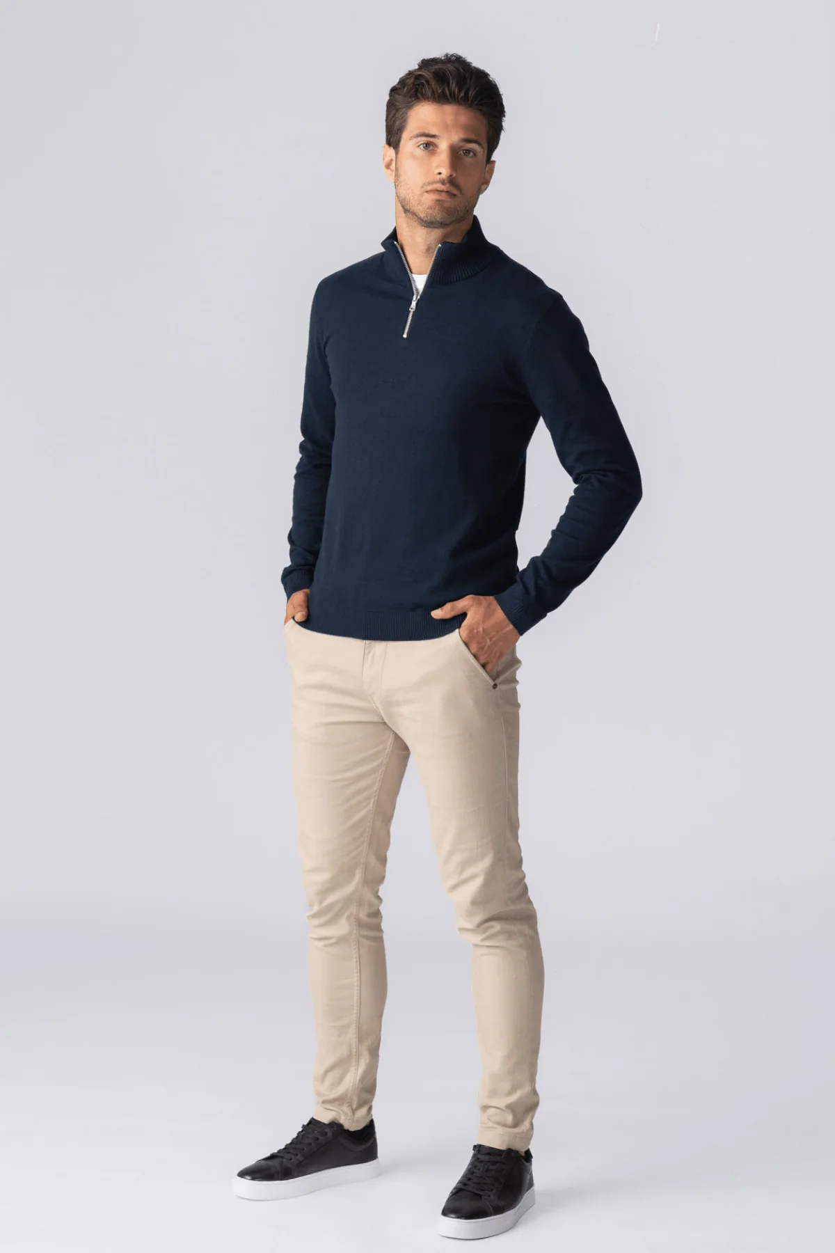 Pullover Halb Zip - Marine - Image 5