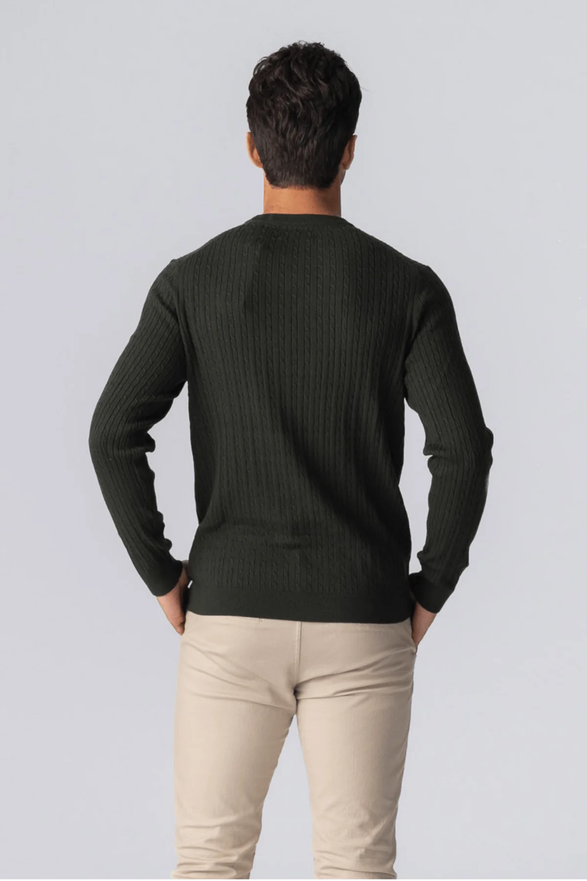 Pullover -Kabel -Strick - Armee - Image 2