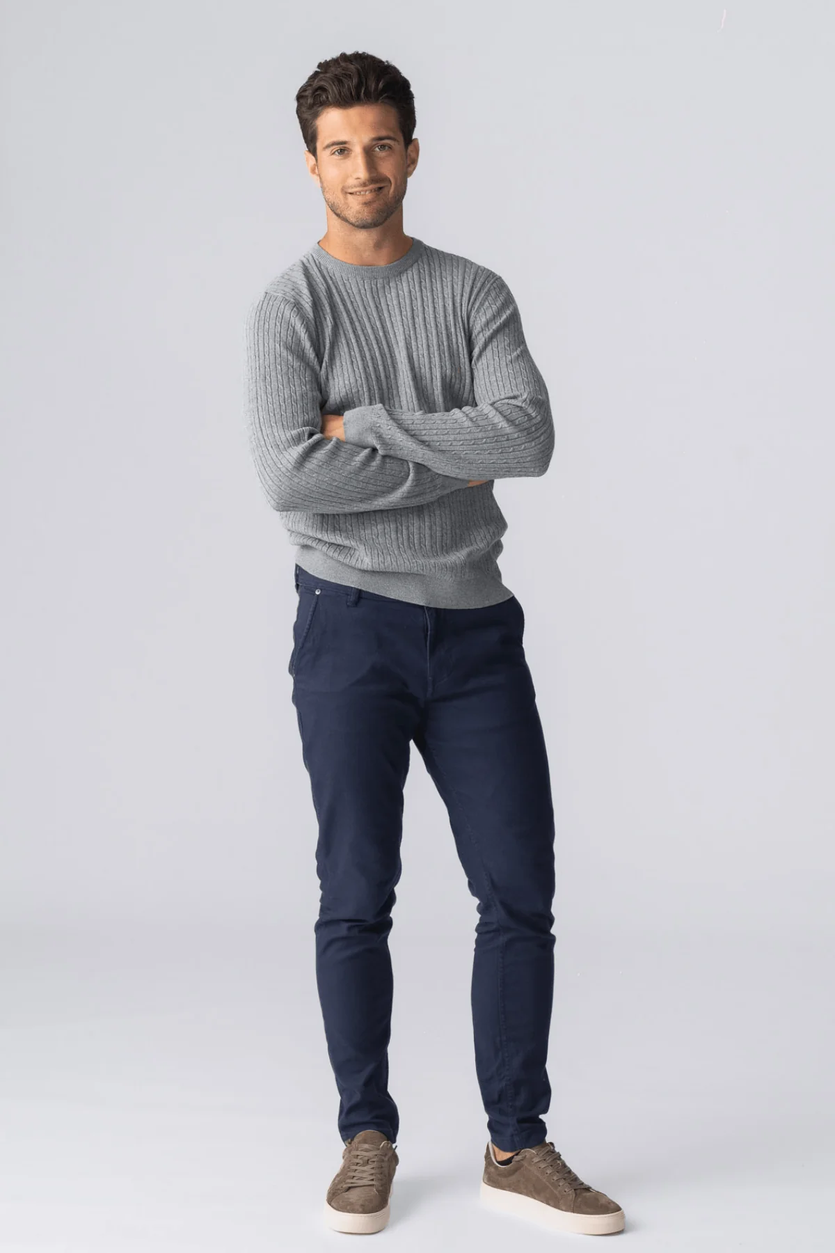Pullover -Kabel -Strick - graue Melange - Image 6