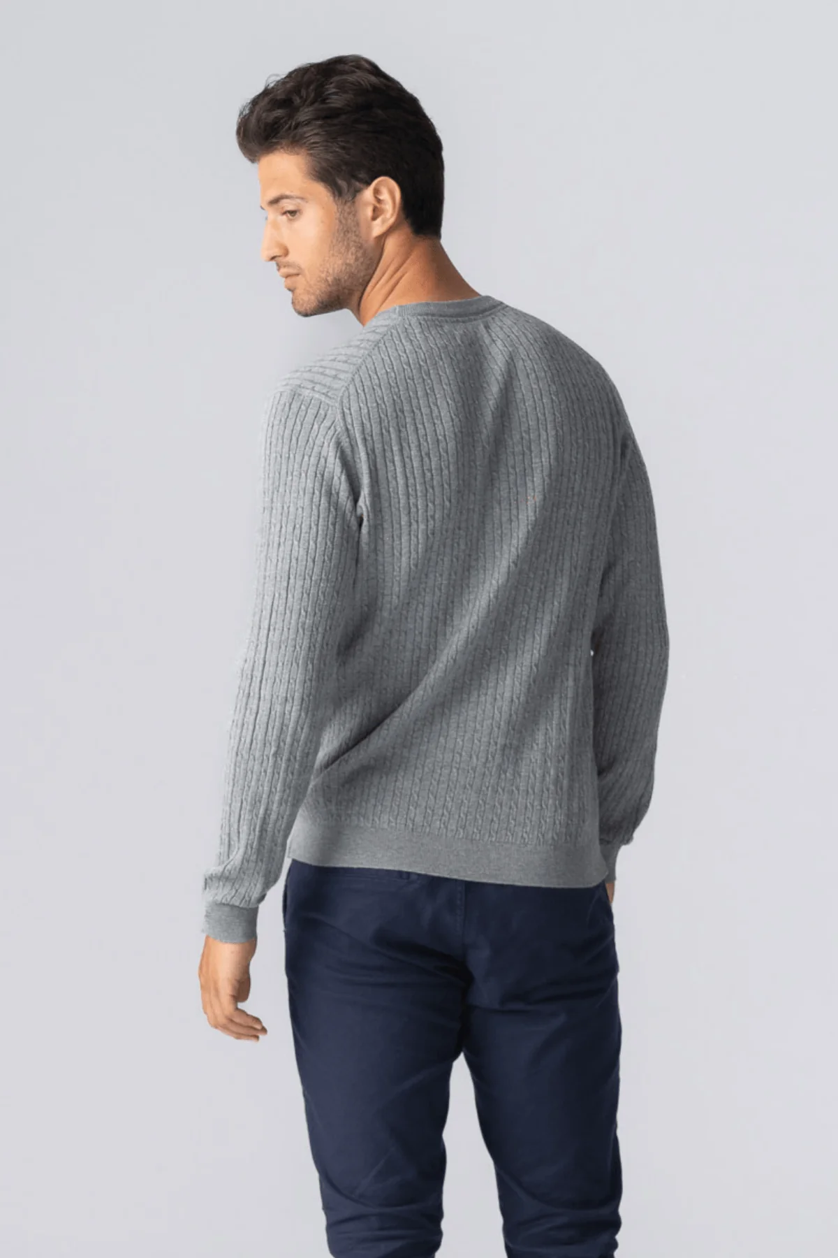 Pullover -Kabel -Strick - graue Melange - Image 7