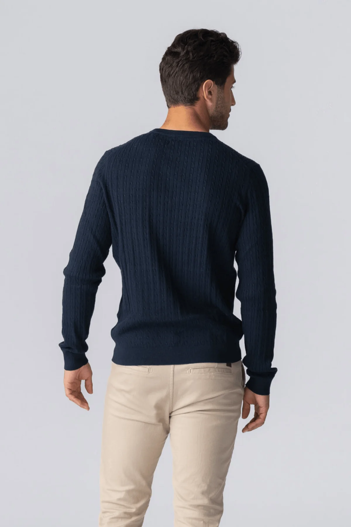 Pullover -Kabel -Strick - Marine - Image 5