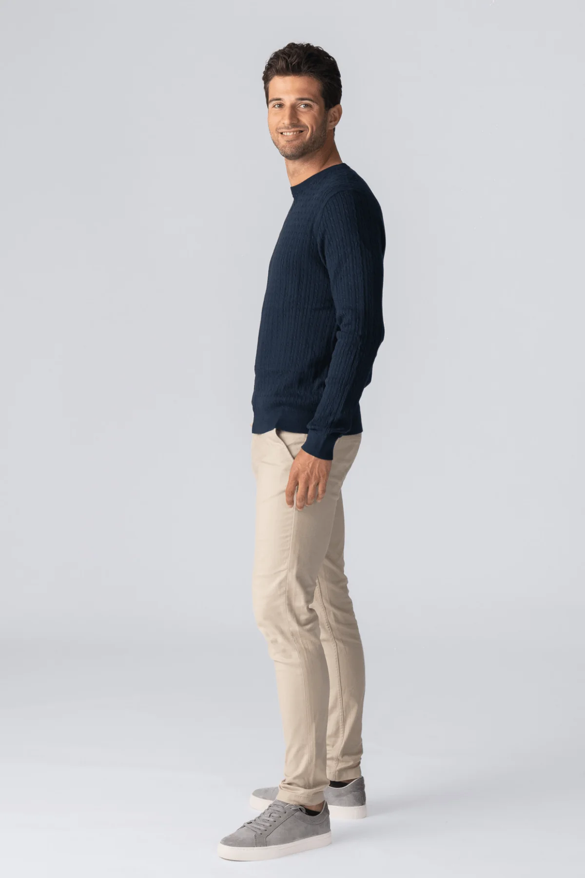 Pullover -Kabel -Strick - Marine - Image 6