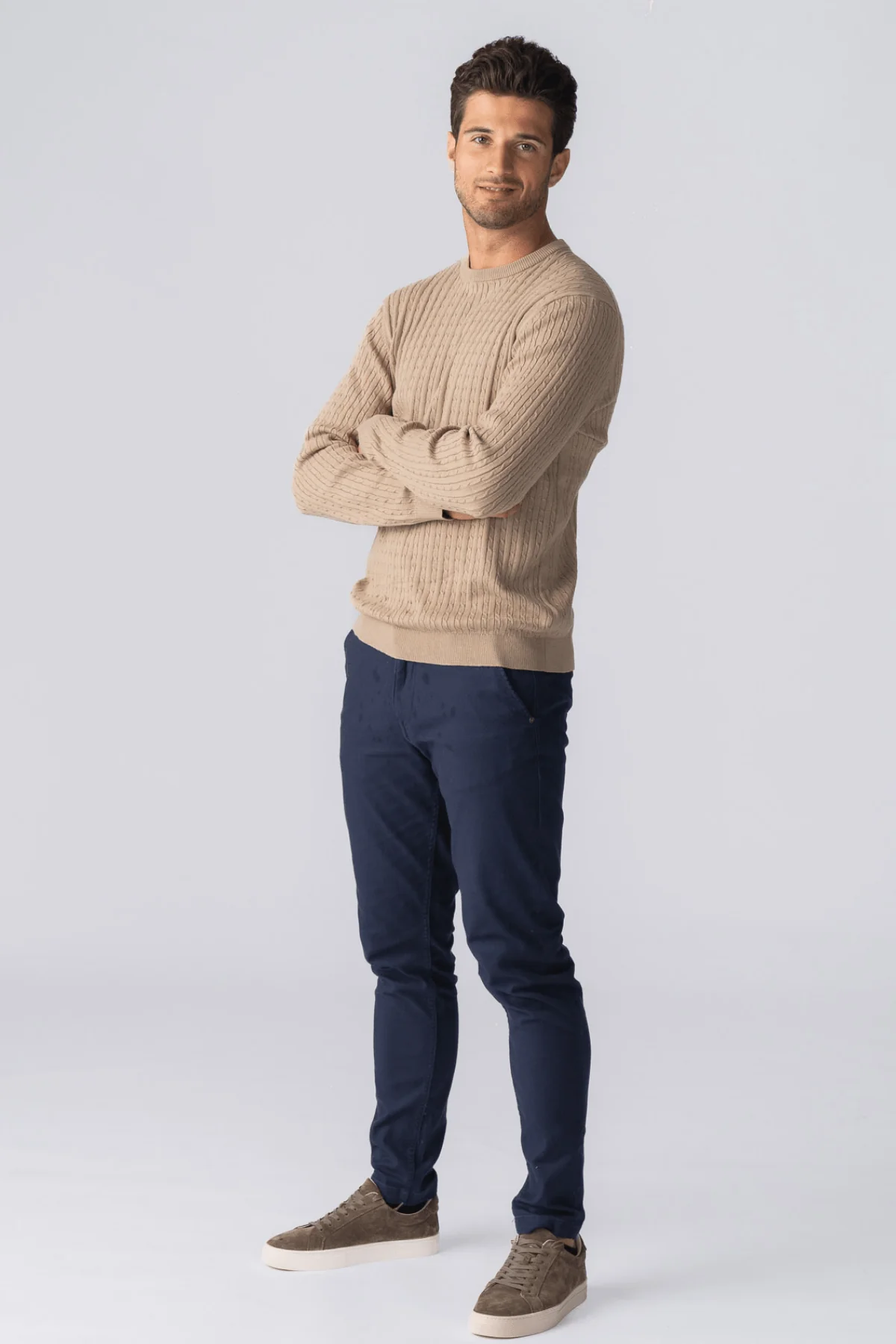Pullover -Kabel -Strick - Sand - Image 4