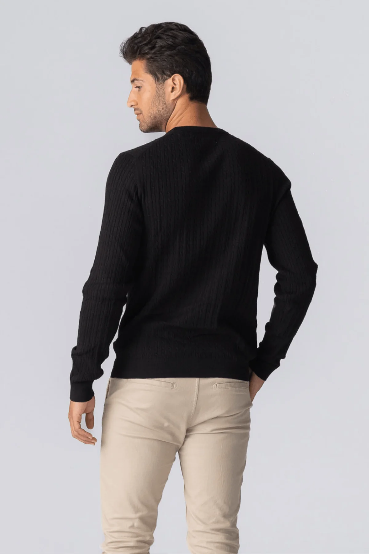 Pullover -Kabel -Strick - Schwarz - Image 4