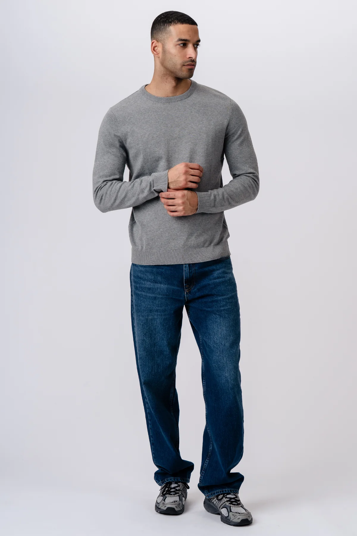 Pullover Roundneck - graue Melange - Image 6