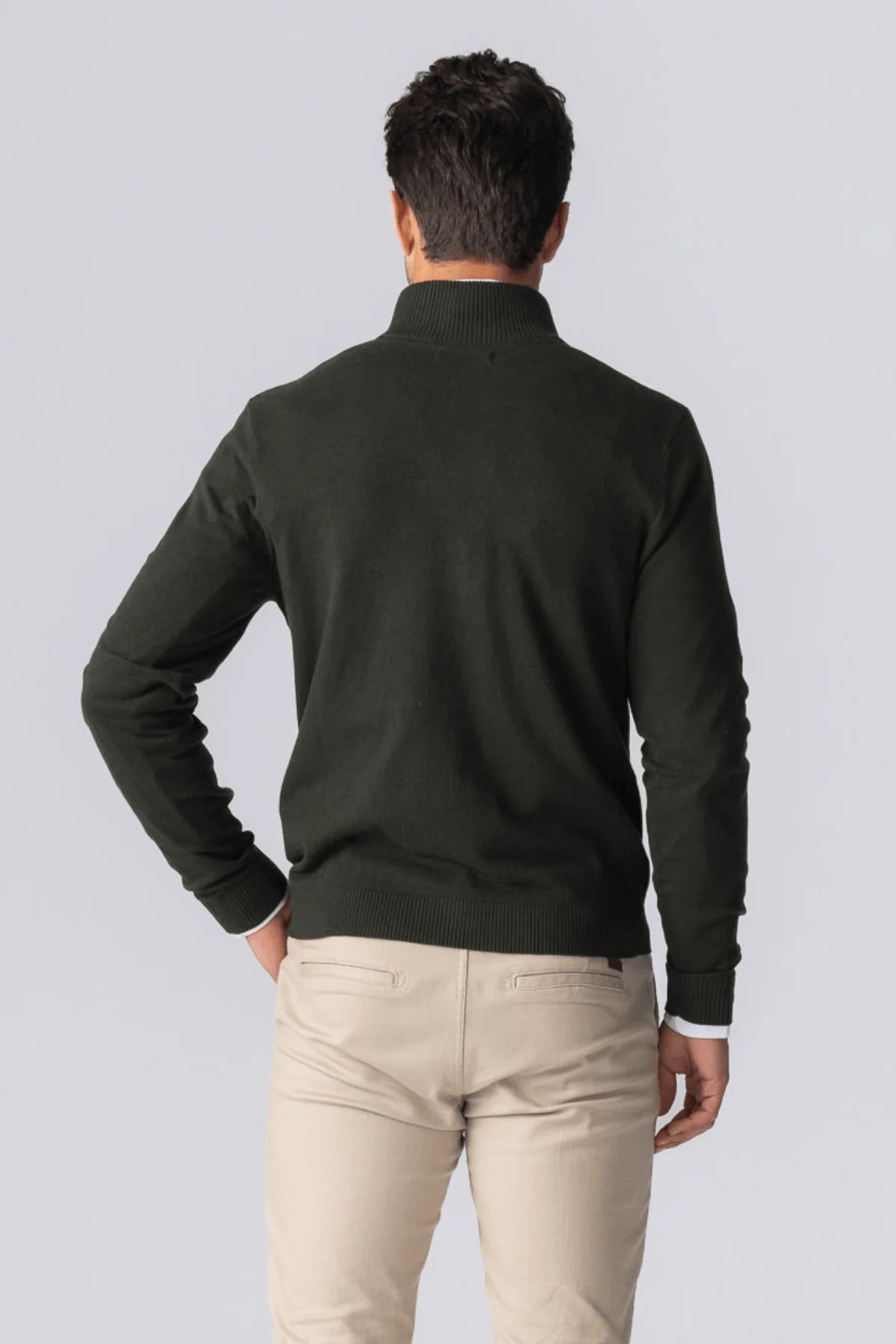 Pullover Zip Strickjacke - Armee - Image 2