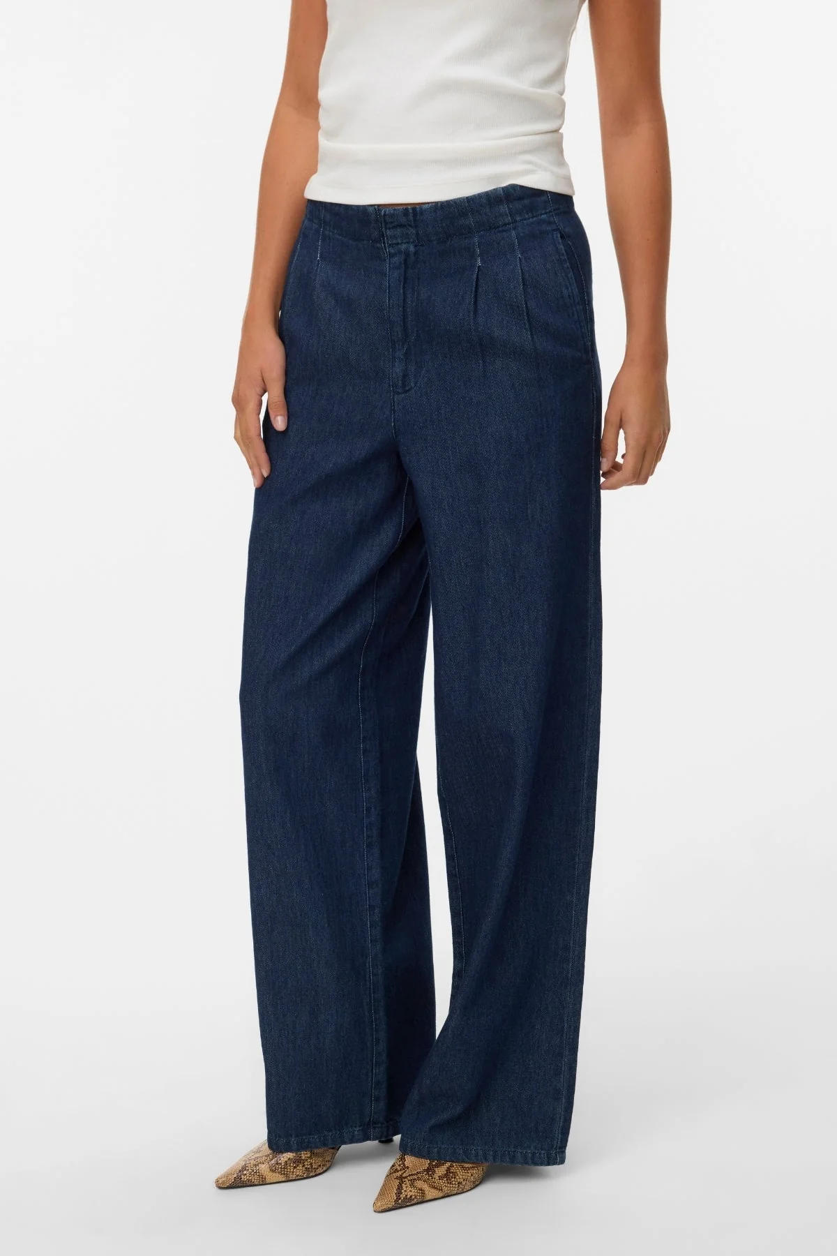 Rae Wide Jeans – Dunkelblauer Denim