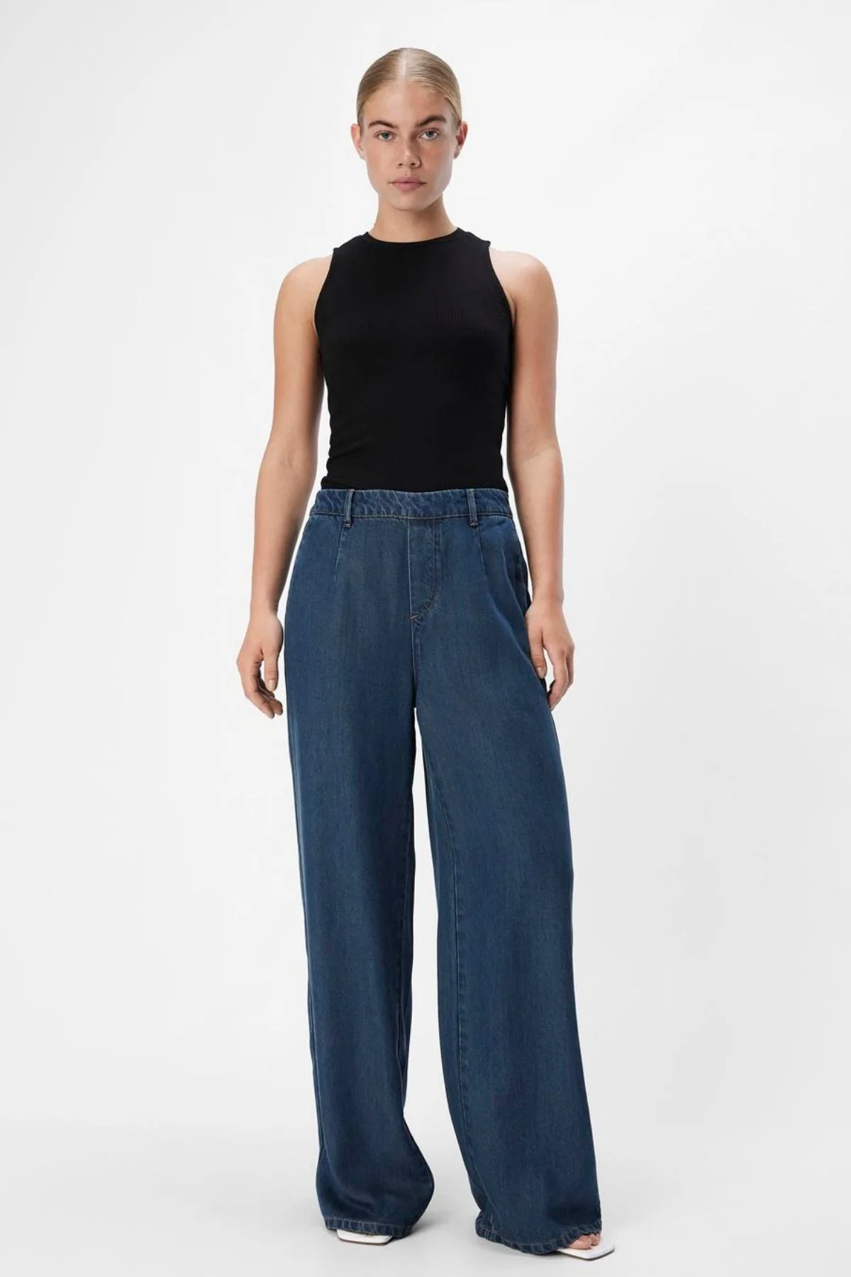 Rahmen Lisa breit Pants - Dunkelblau Denim Spülenwäsche - Image 2