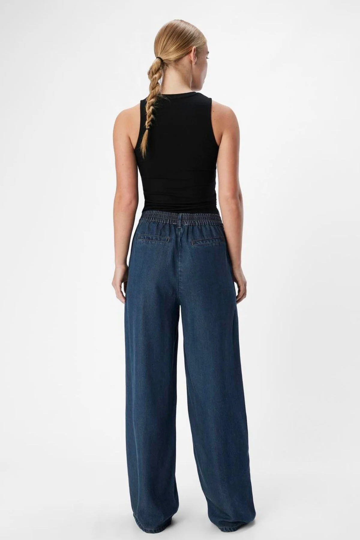 Rahmen Lisa breit Pants - Dunkelblau Denim Spülenwäsche - Image 3