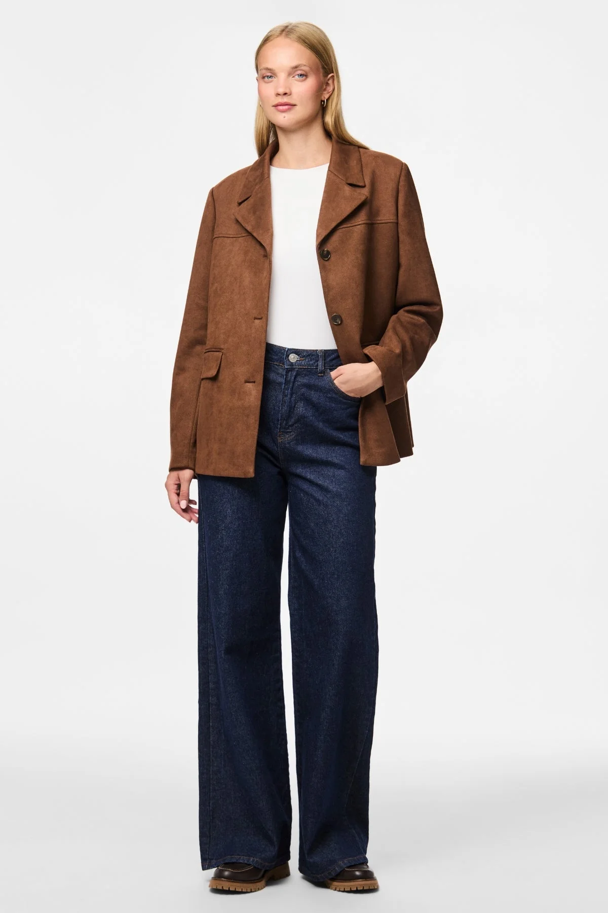 Gebürsteter Oberbekleidungsblazer Rakel – Downtown Brown - Image 2