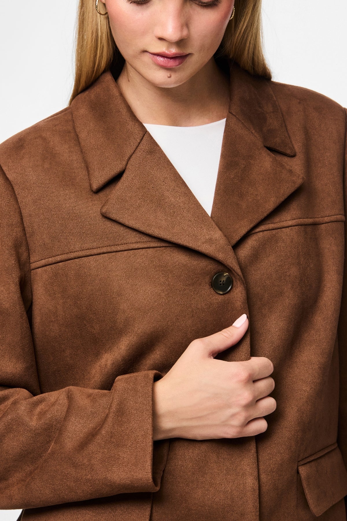 Gebürsteter Oberbekleidungsblazer Rakel – Downtown Brown - Image 3