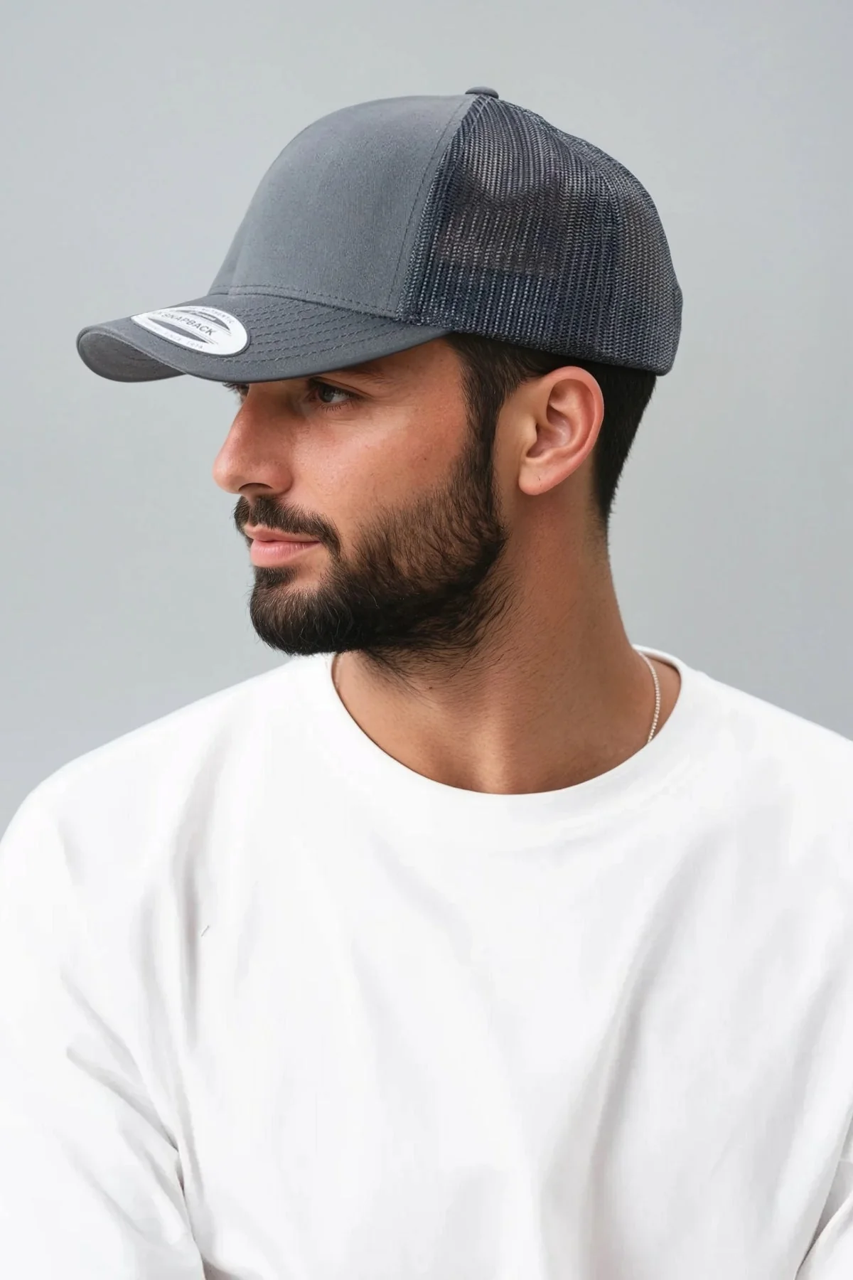 Retro Trucker Cap - Holzkohle - Image 2