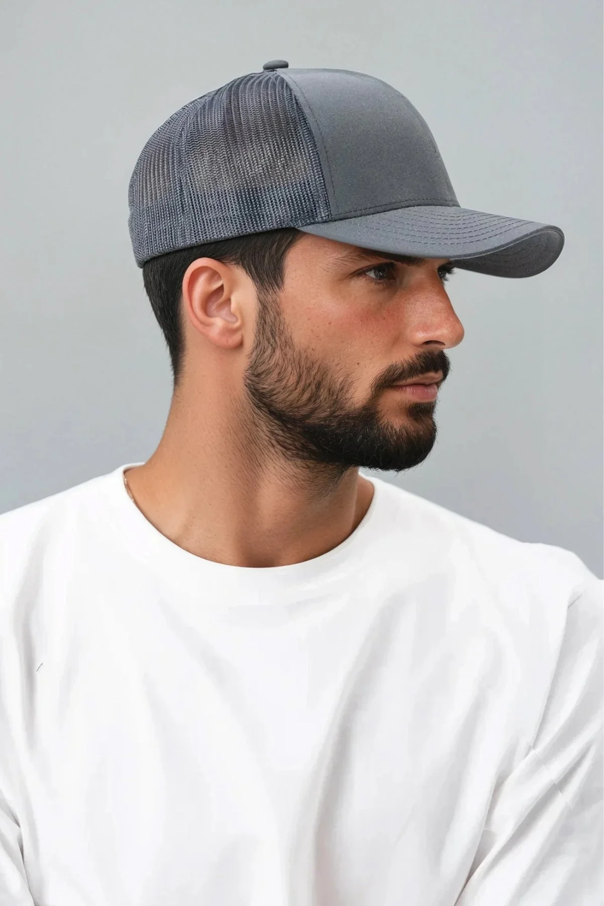 Retro Trucker Cap - Holzkohle - Image 3
