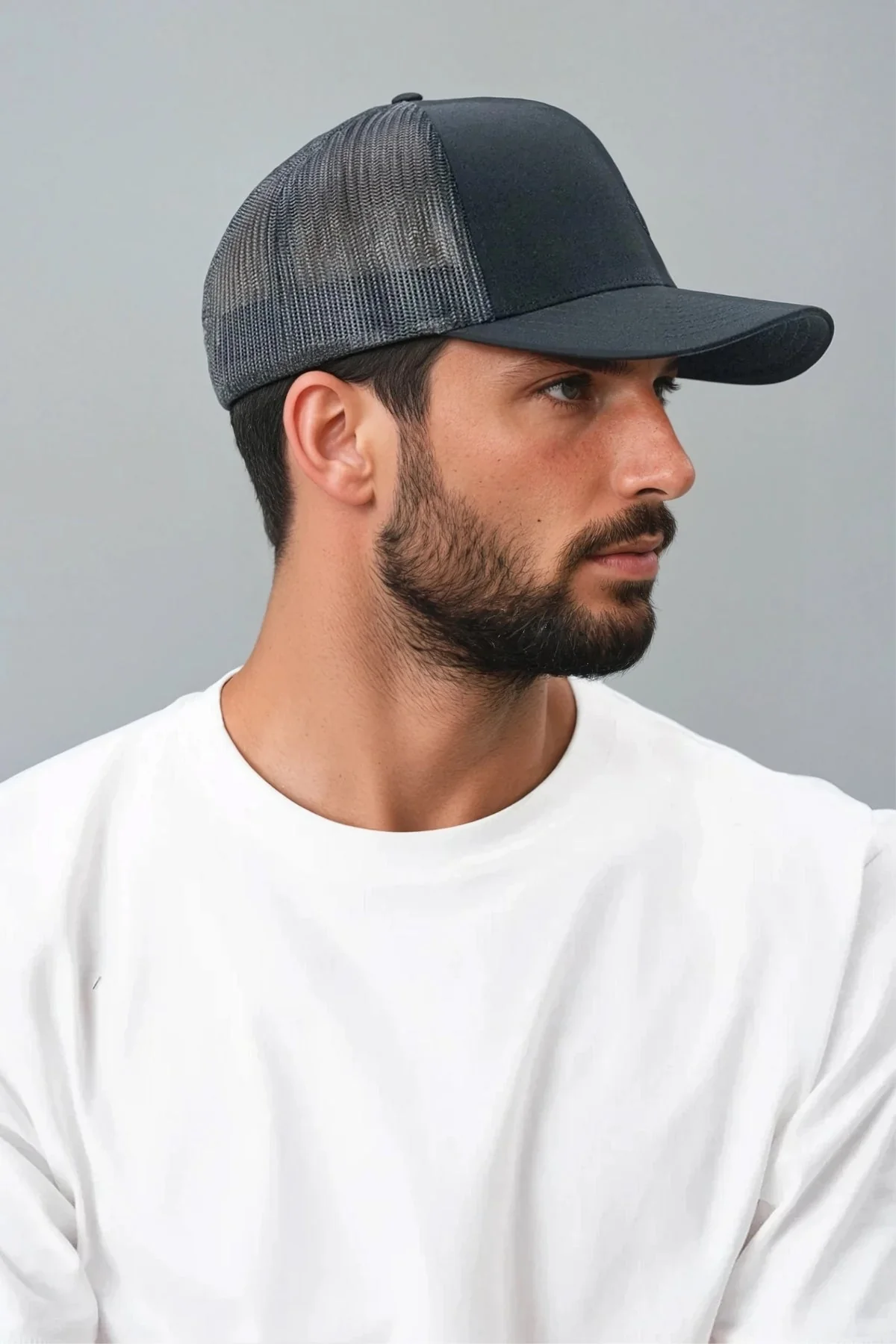 Retro Trucker Cap - Schwarz - Image 2