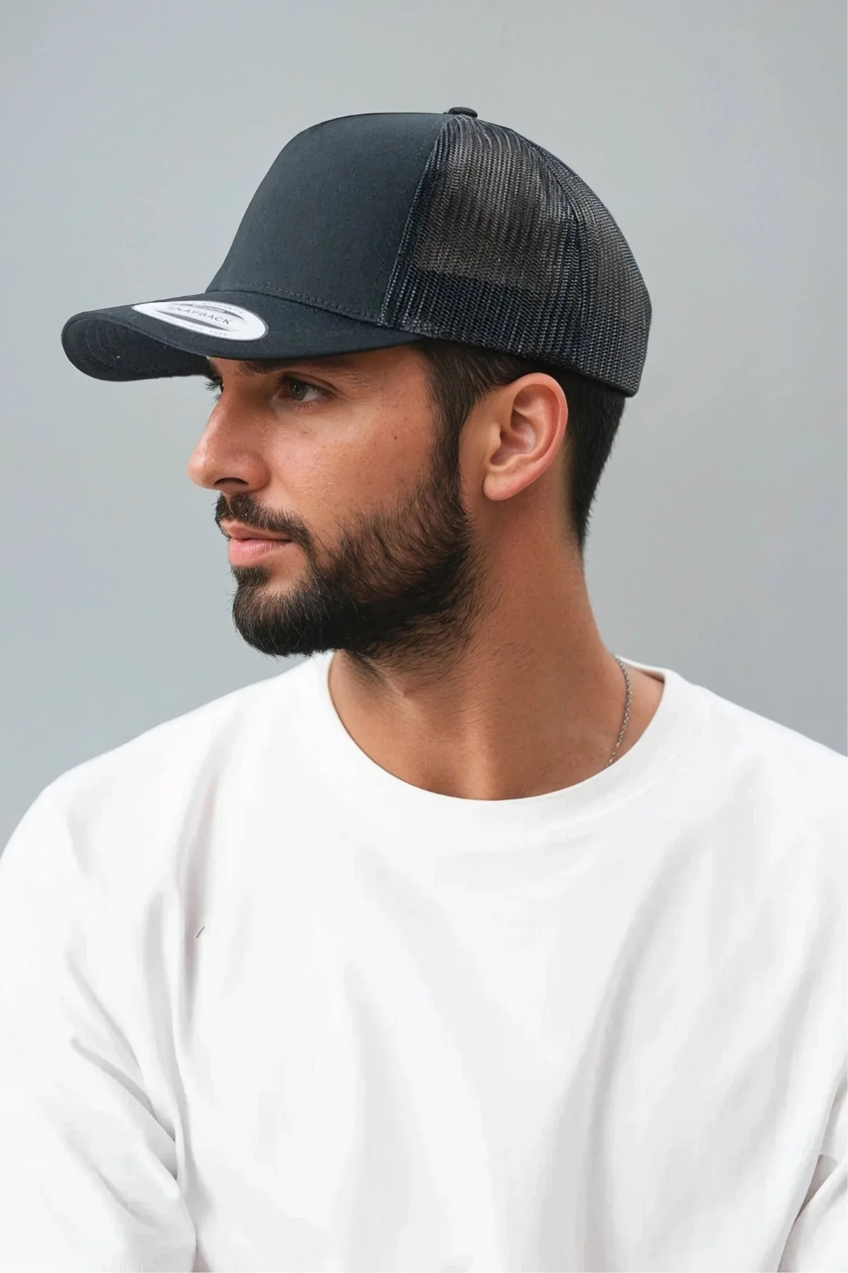 Retro Trucker Cap - Schwarz - Image 3