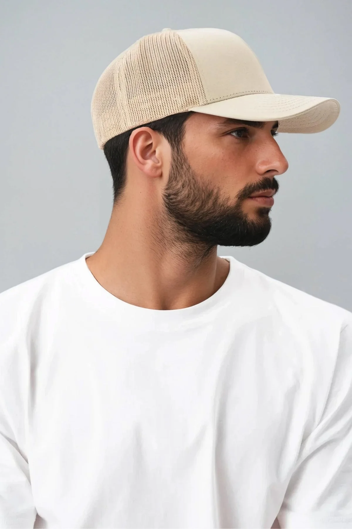 Retro Trucker Cap - Khaki - Image 2