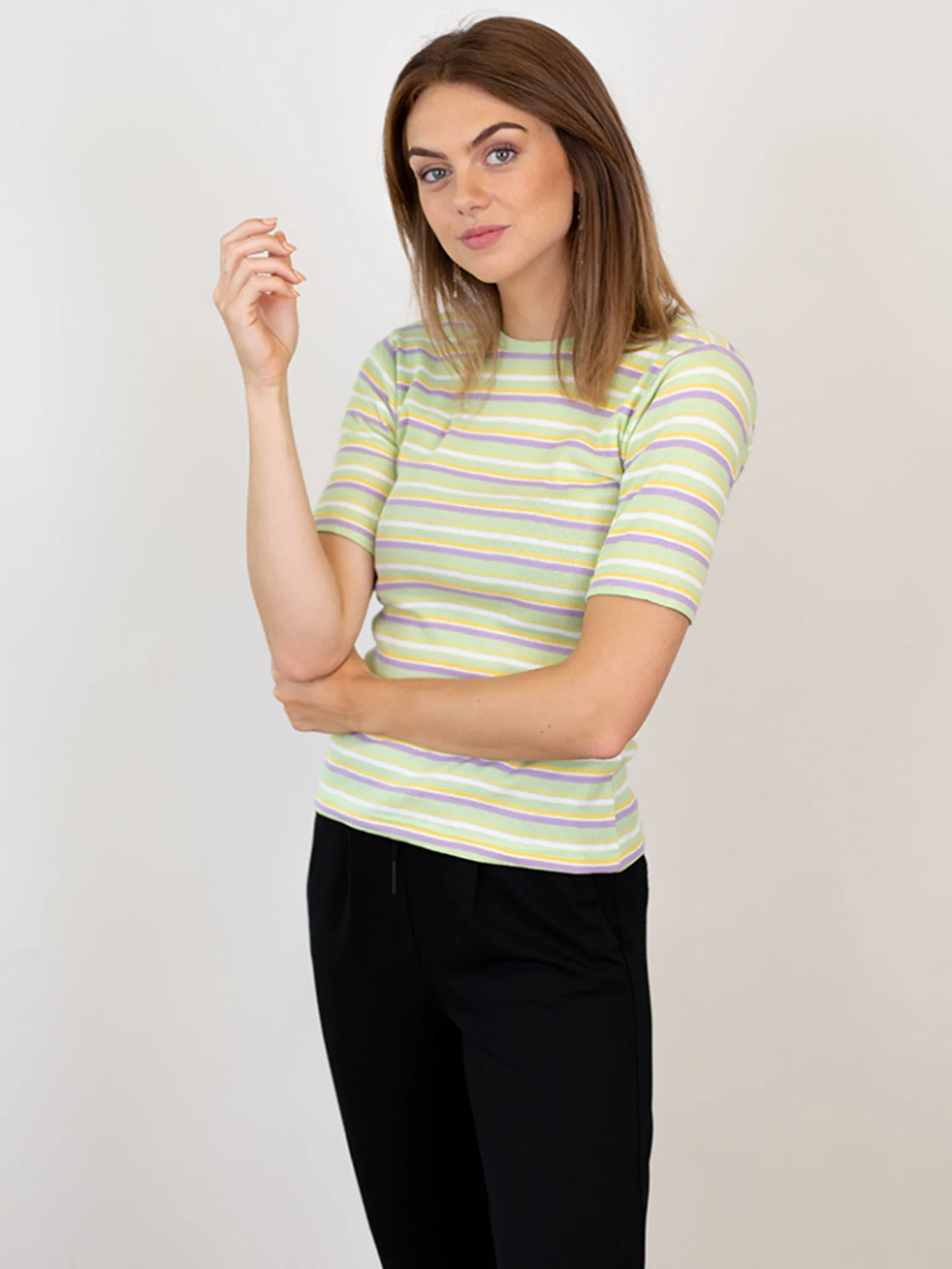 Roberta T -Shirt - Mint -Streifen