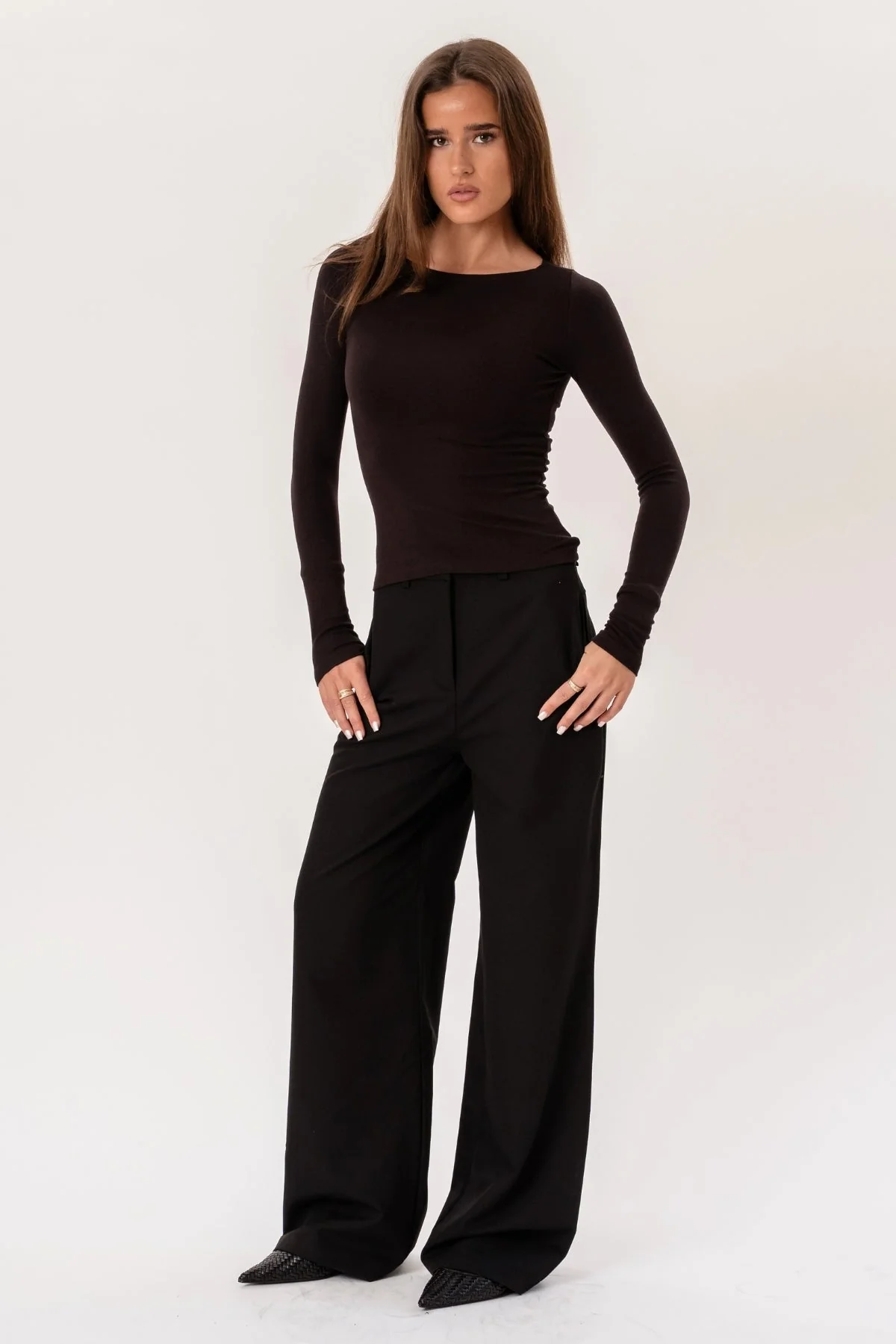 Rosalie Wide Pants - Schwarz - Image 3