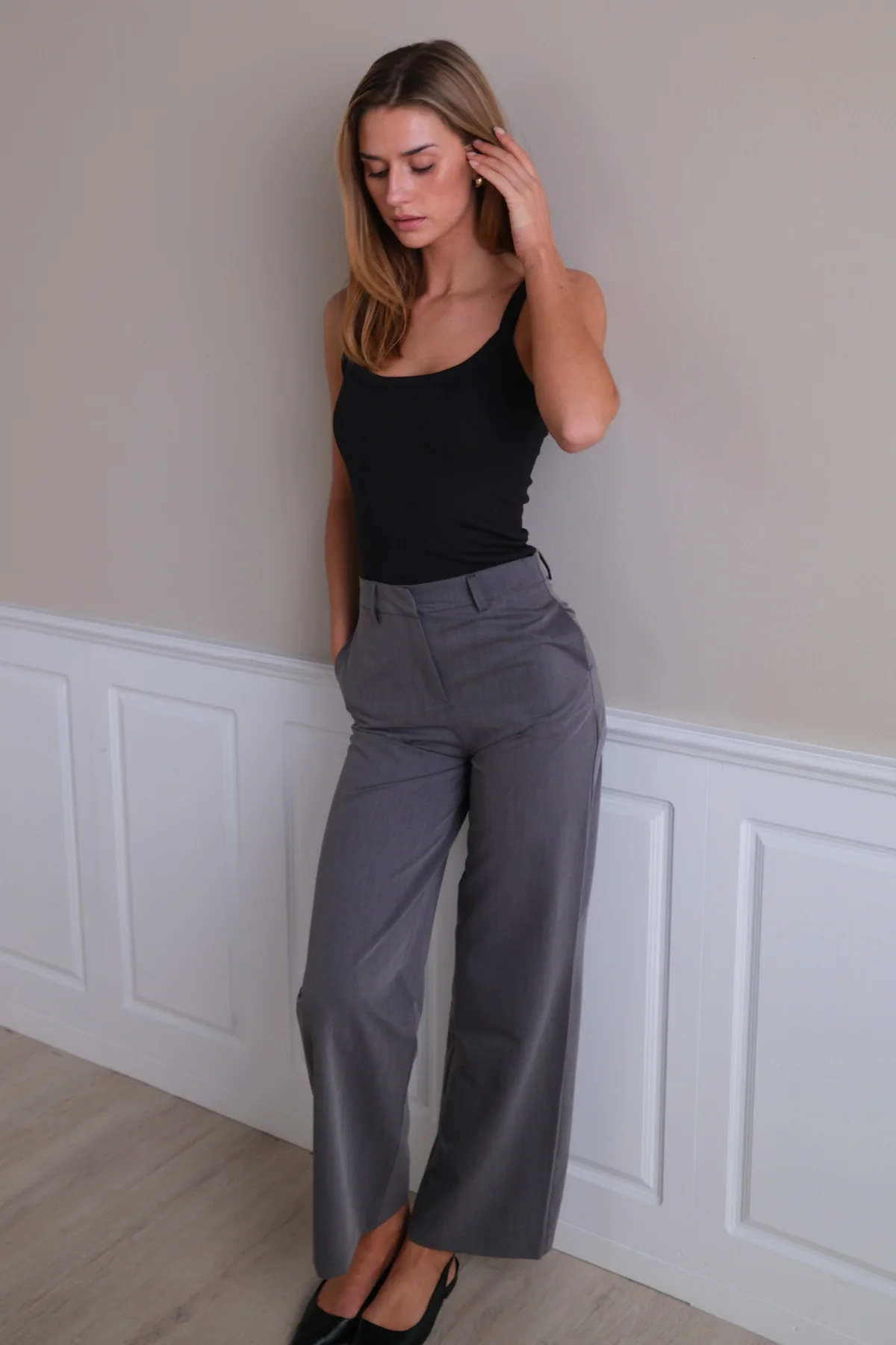 Rosalie Wide Pants - Grau - Image 3