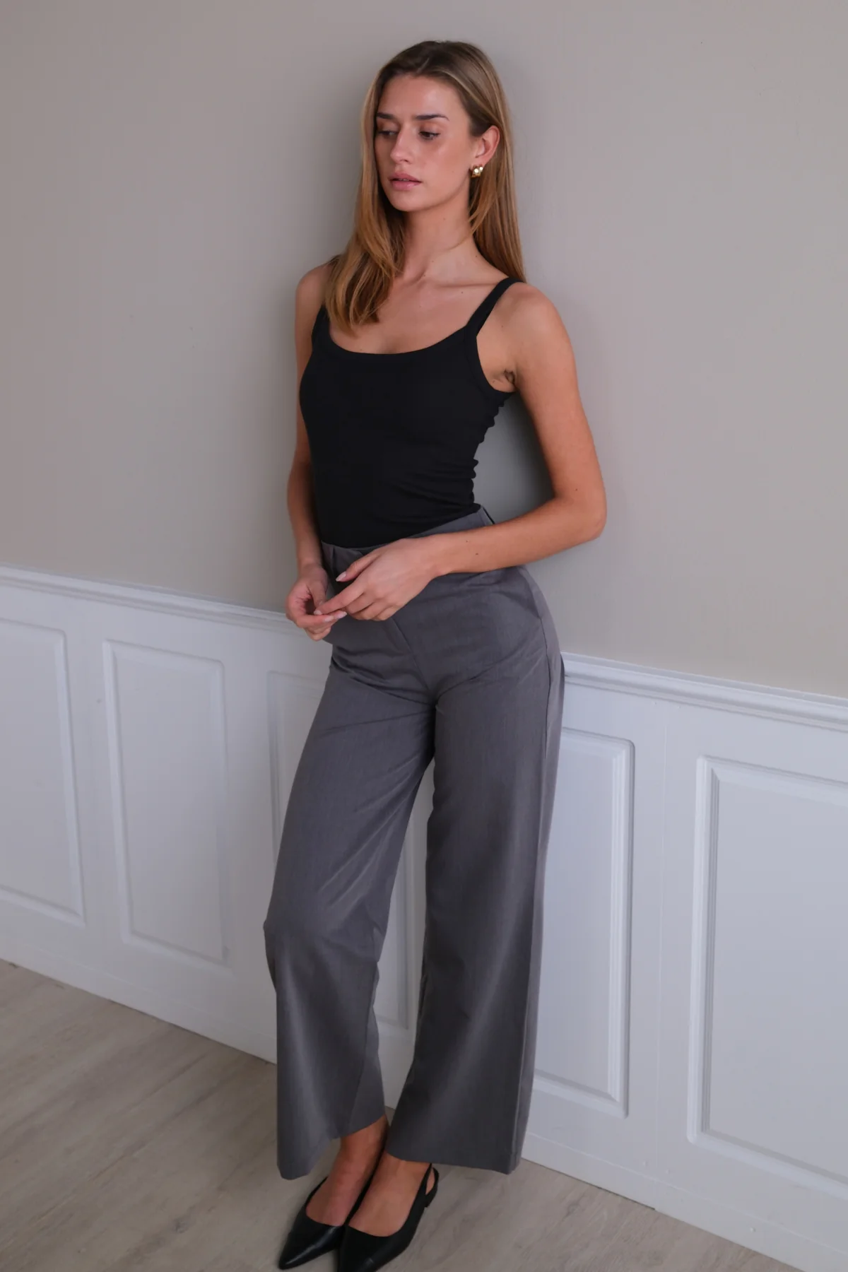 Rosalie Wide Pants - Grau - Image 4