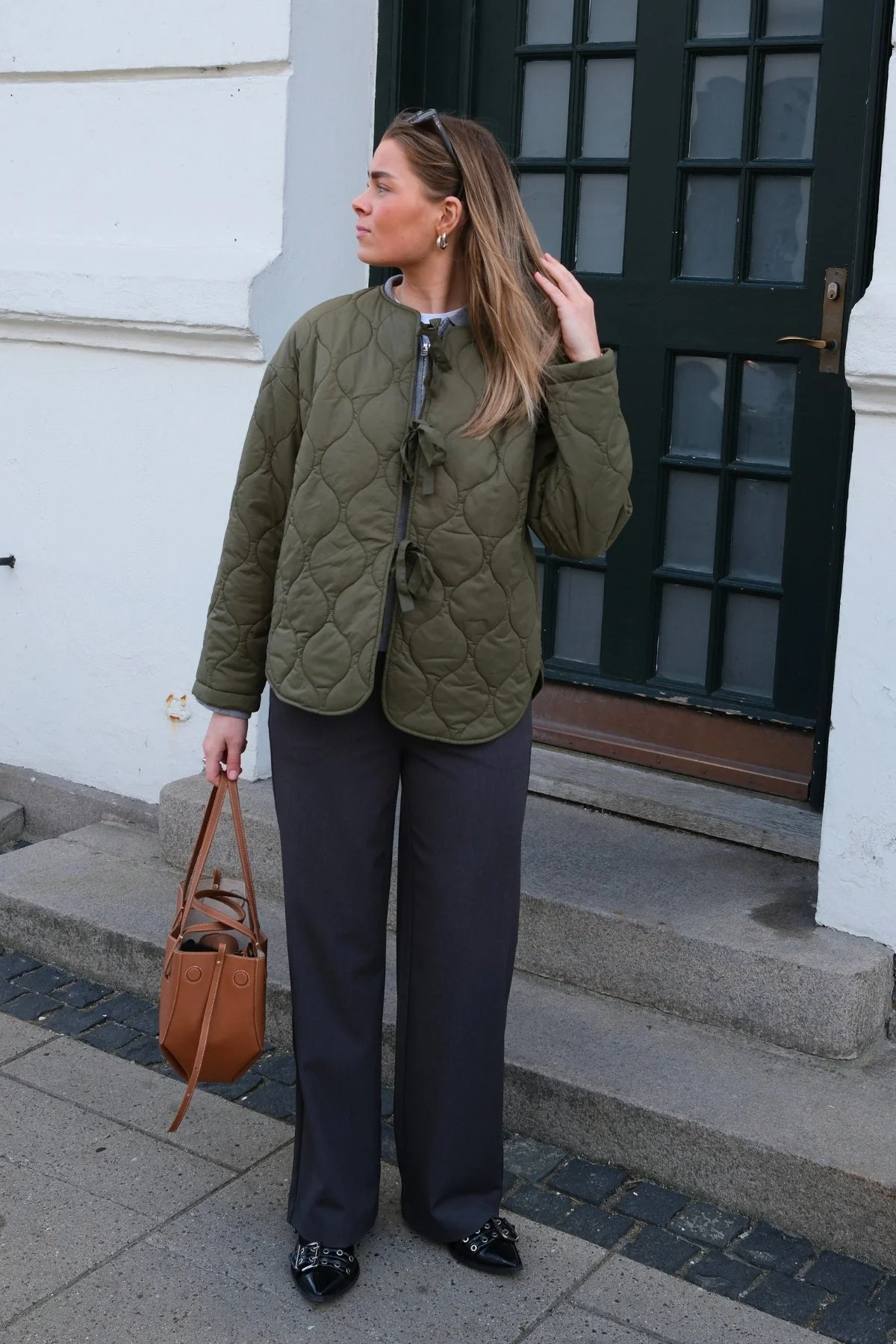 Sabine LS gesteppte Jacke - Gewehrgrün - Image 3