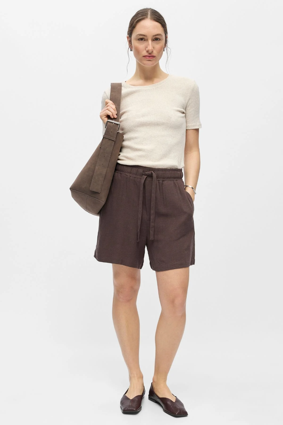 Sanne Wide Shorts - Siegel Brown - Image 2