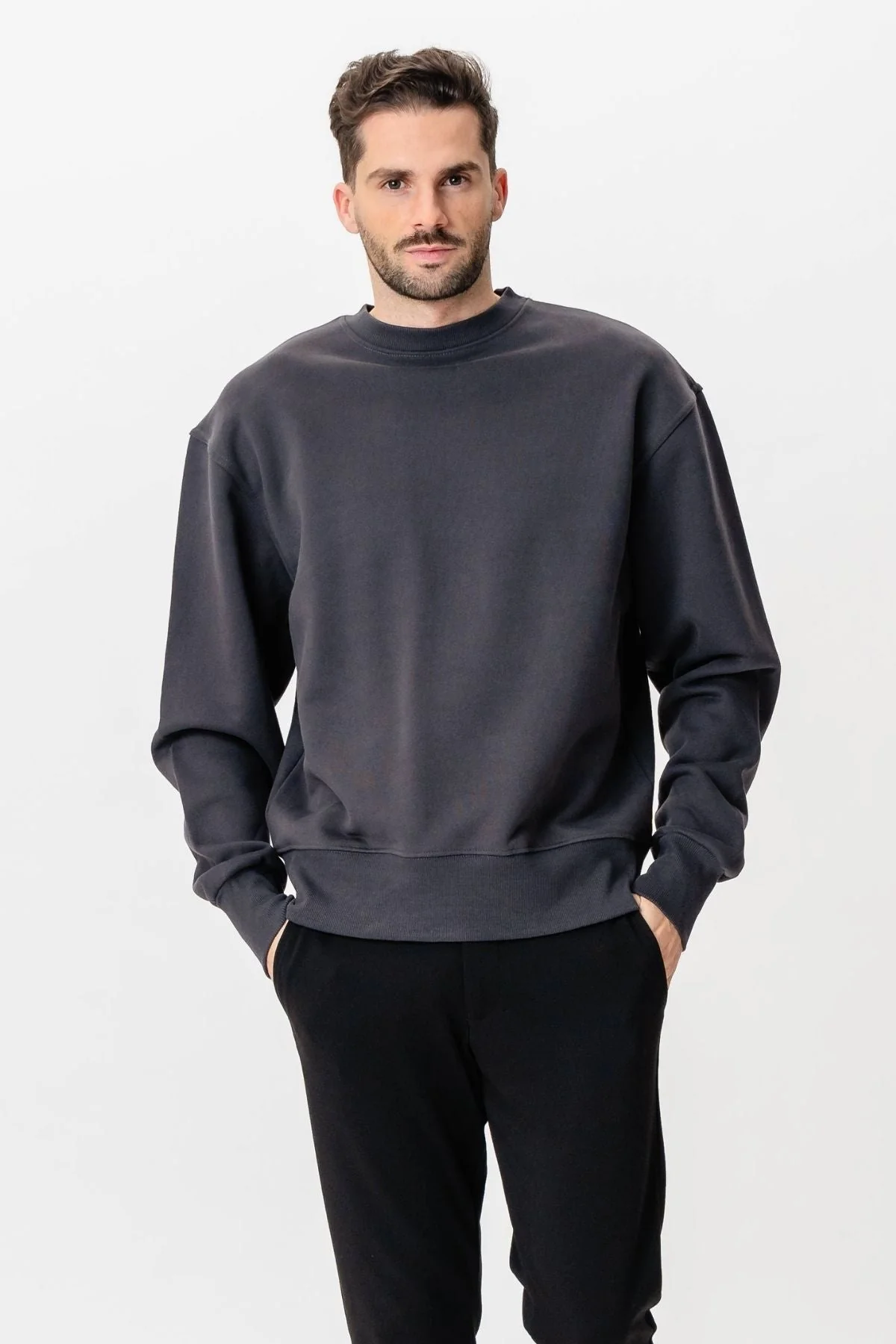Schwere Crewneck - Dunkelgrau - Image 2