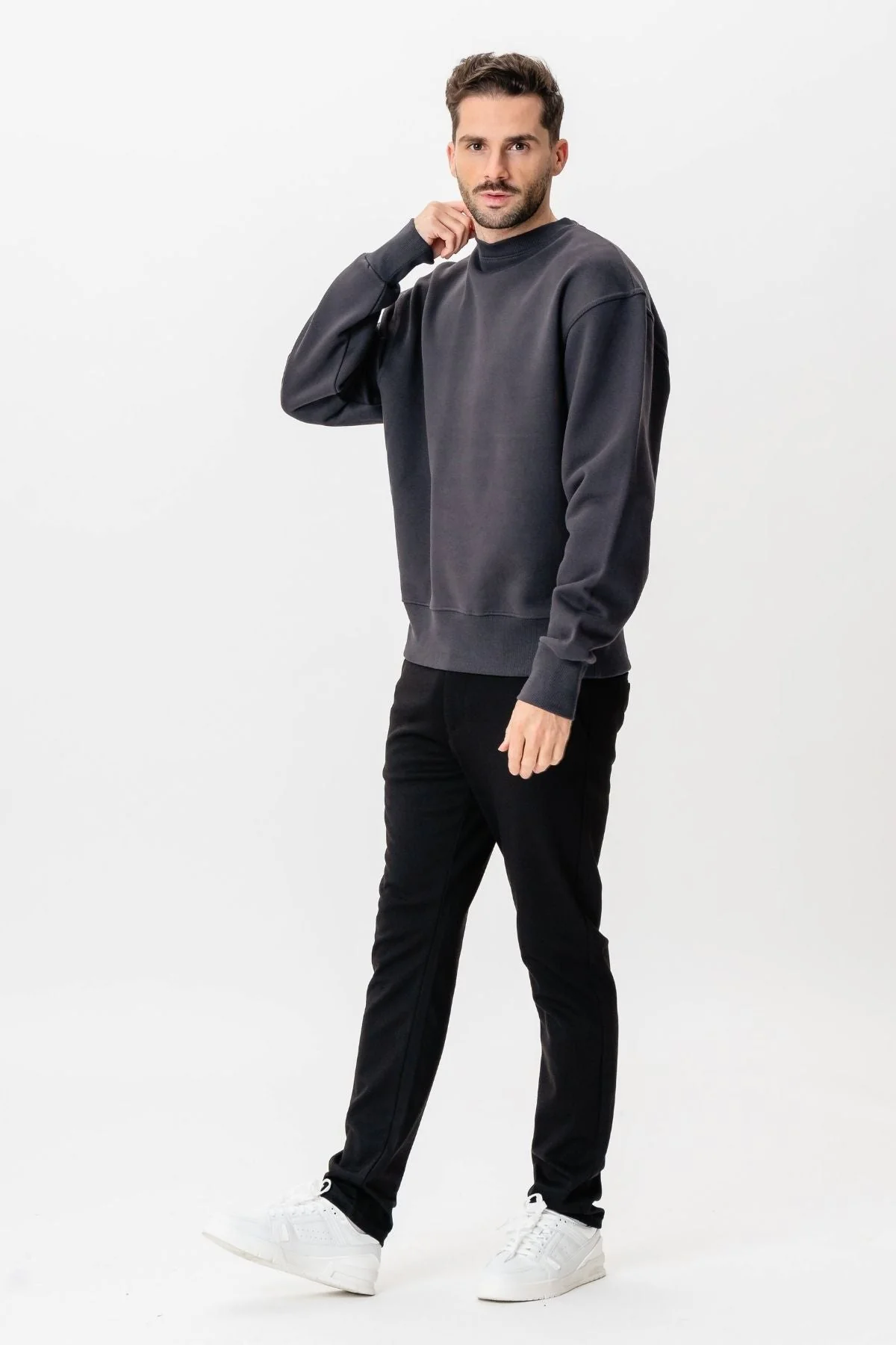 Schwere Crewneck - Dunkelgrau - Image 3