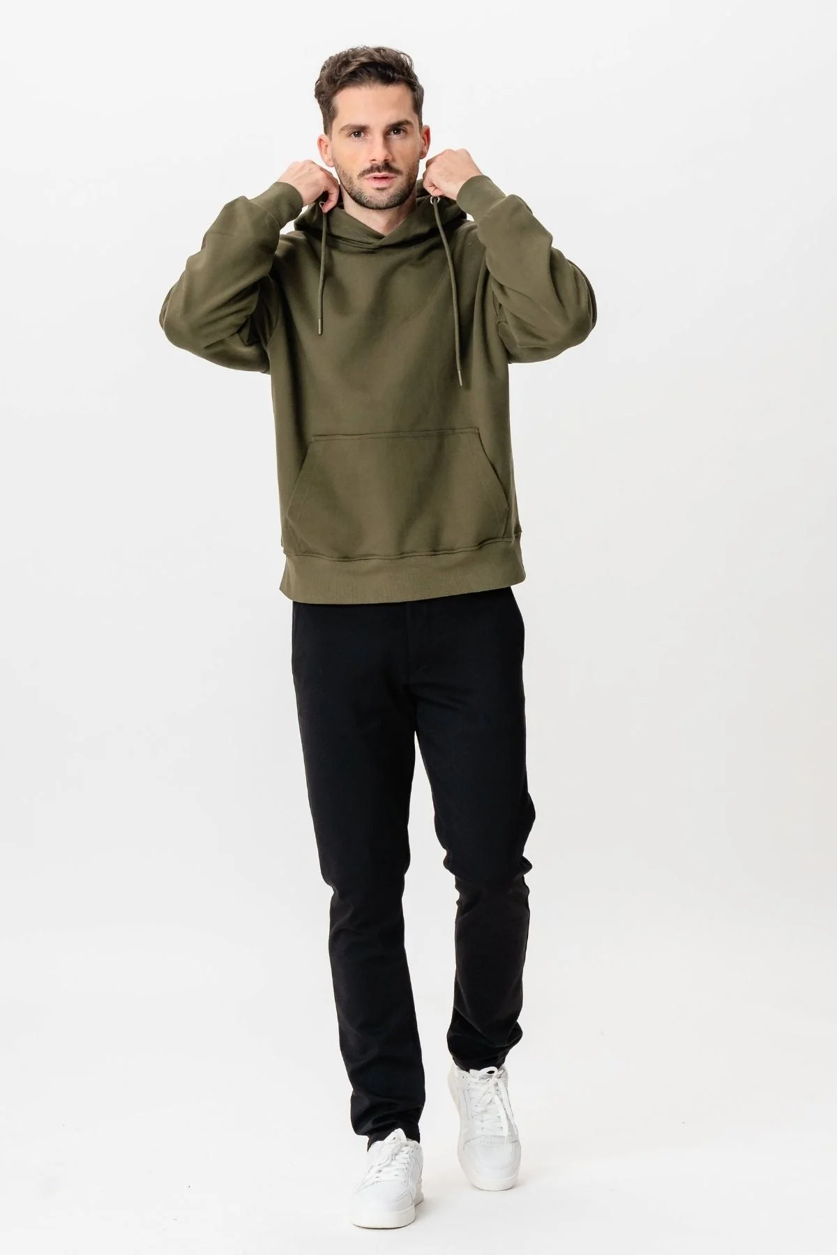 Schwerer Hoodie - Armee - Image 2