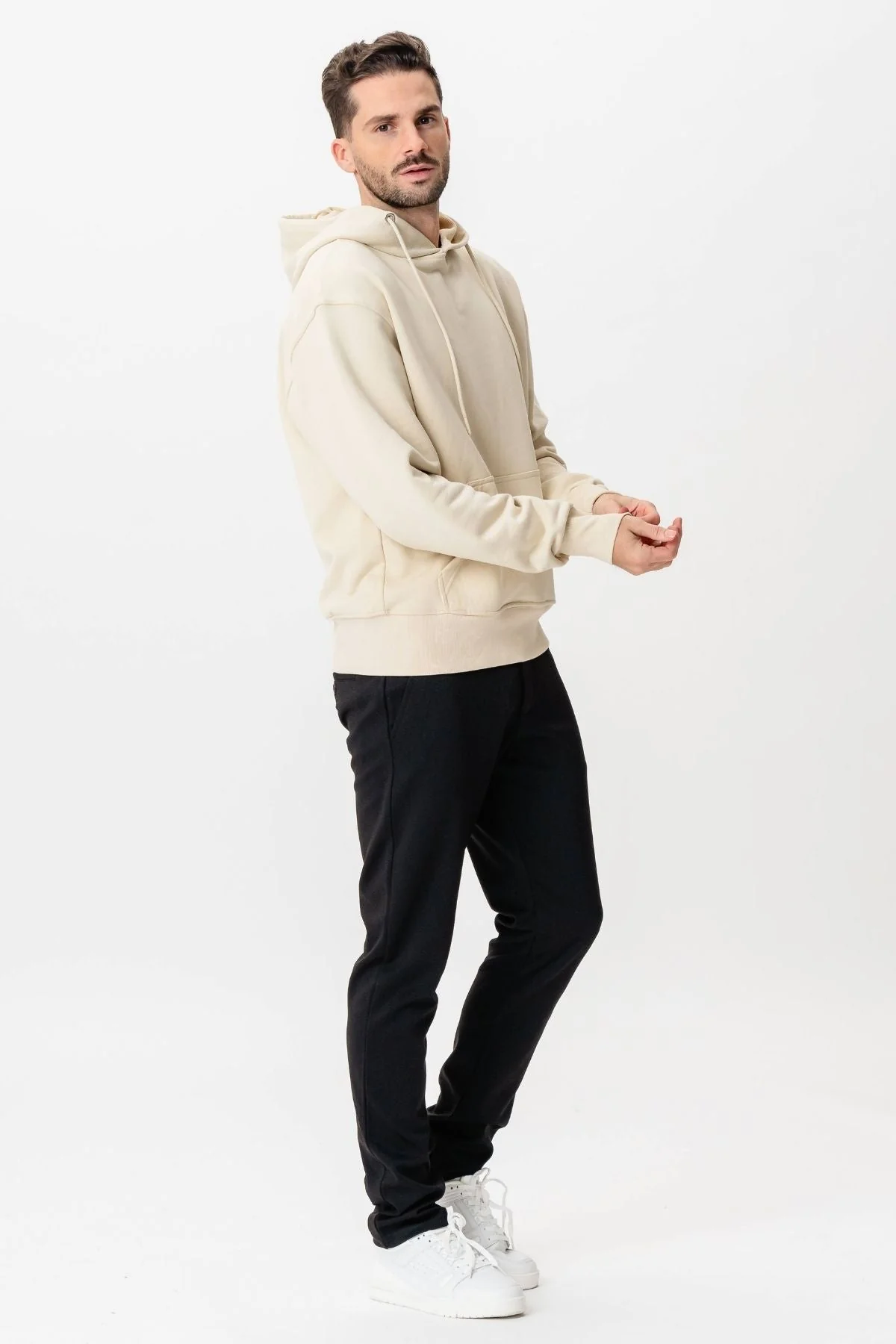 Schwerer Hoodie - Beige - Image 2