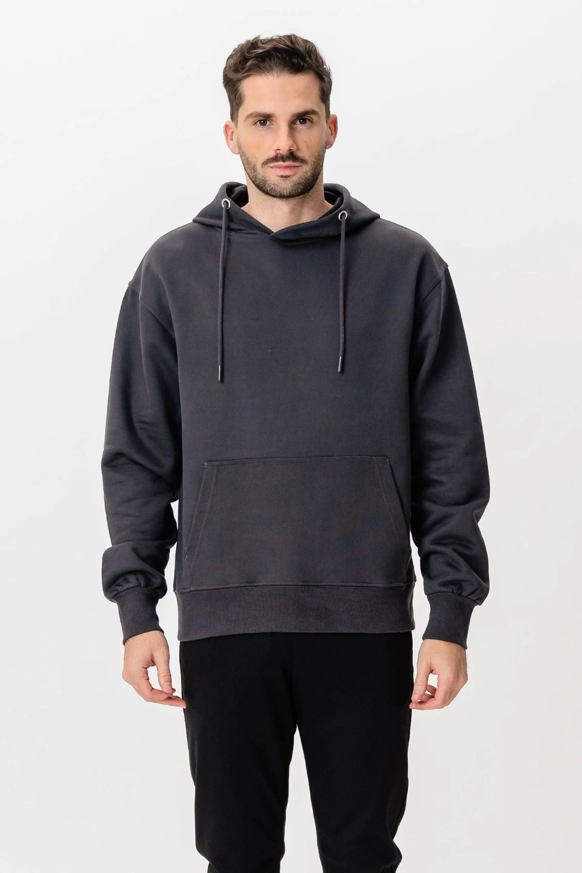 Schwerer Hoodie - Dunkelgrau