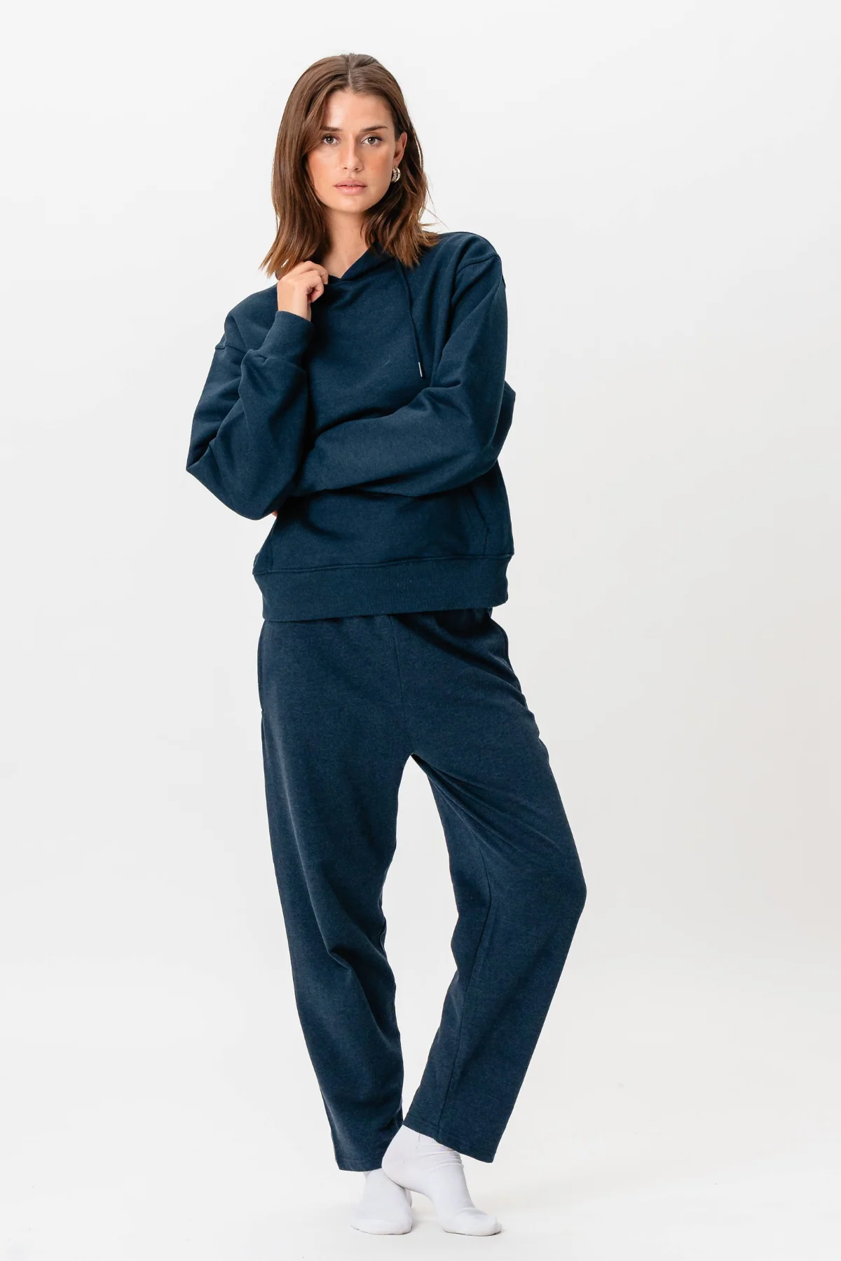 Schwerer Hoodie - Heather Navy - Image 4