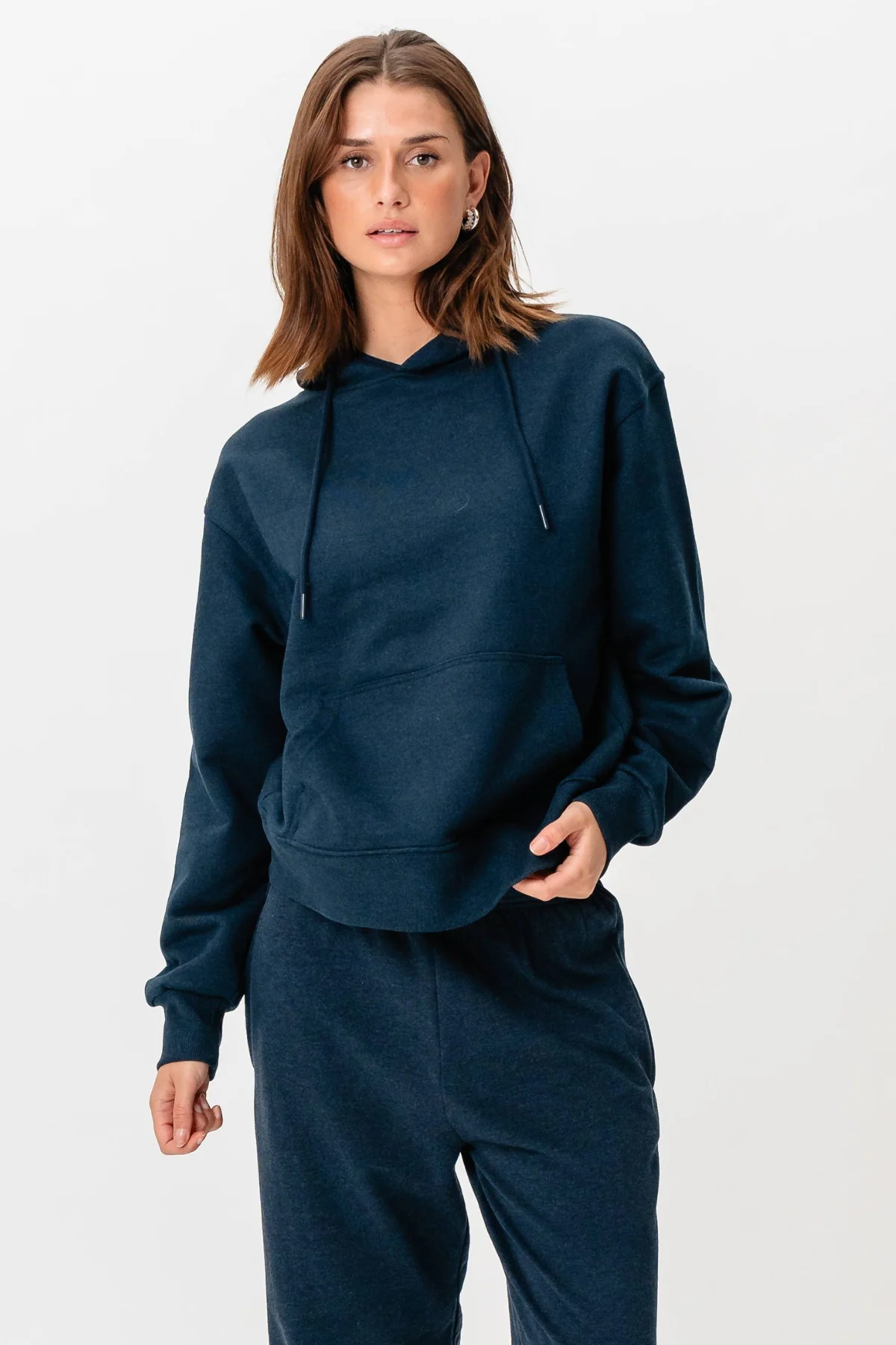Schwerer Hoodie - Heather Navy - Image 5